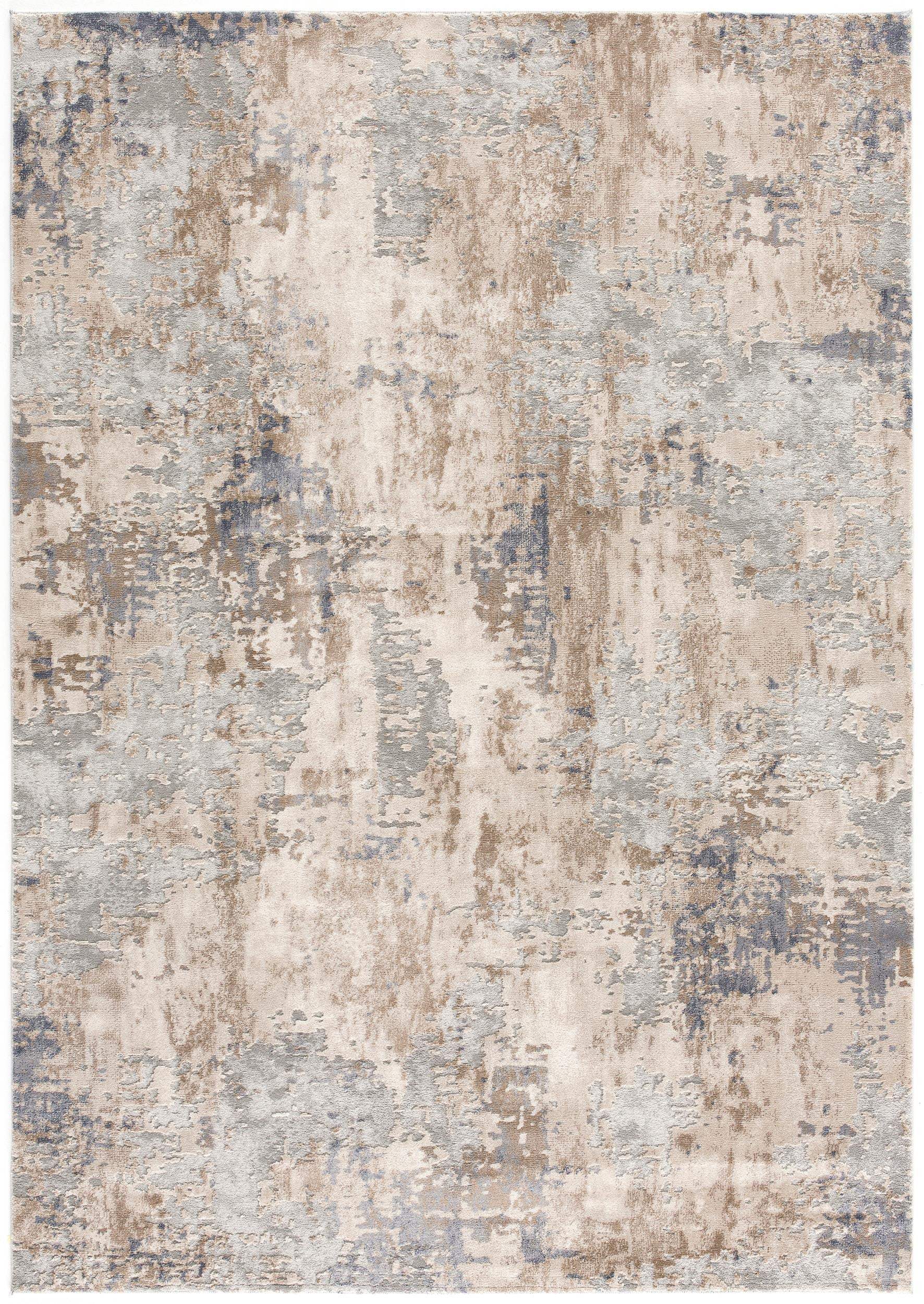 5' X 8' Beige And Ivory Abstract Area Rug - Image 2