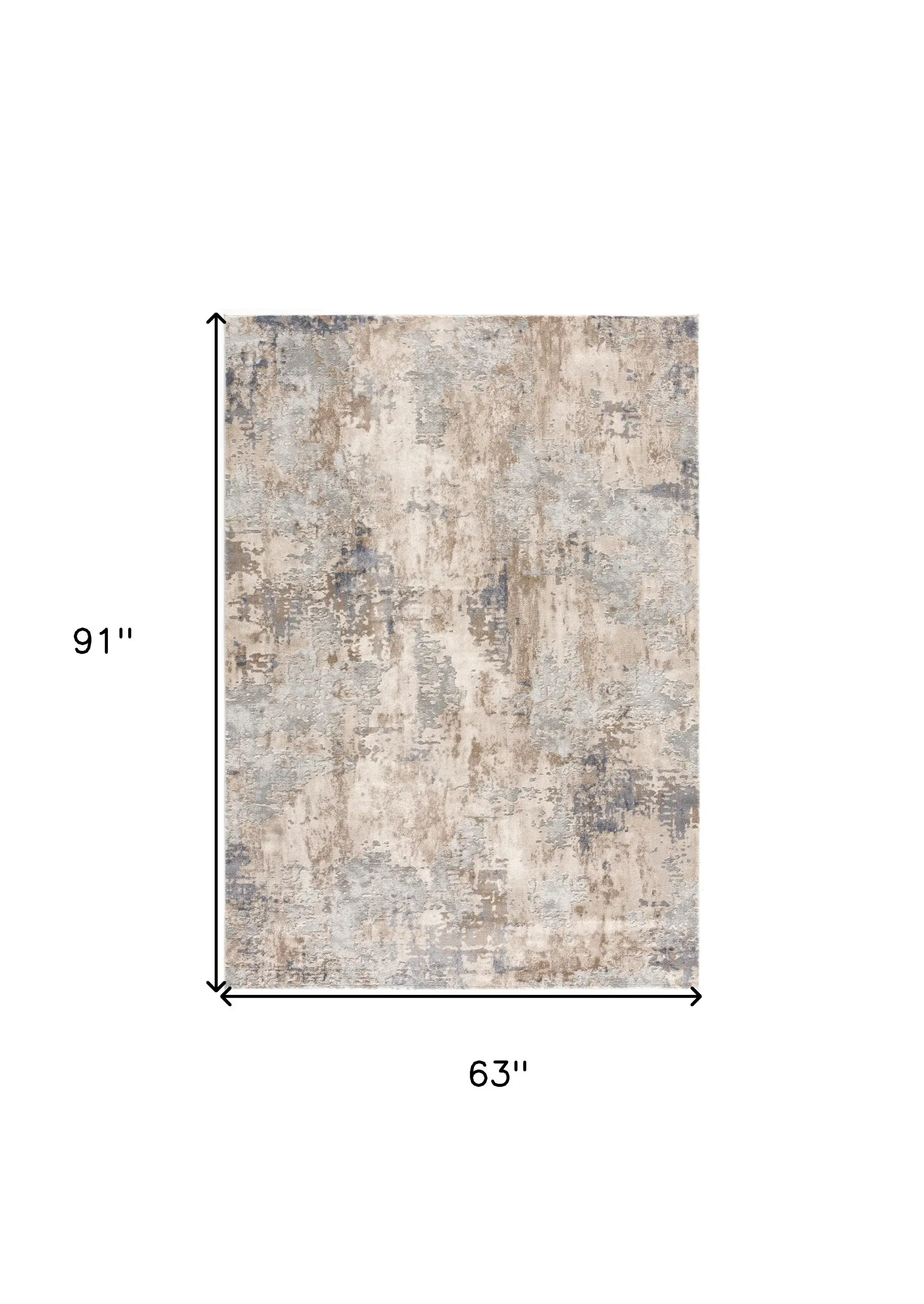 5' X 8' Beige And Ivory Abstract Area Rug - Image 3