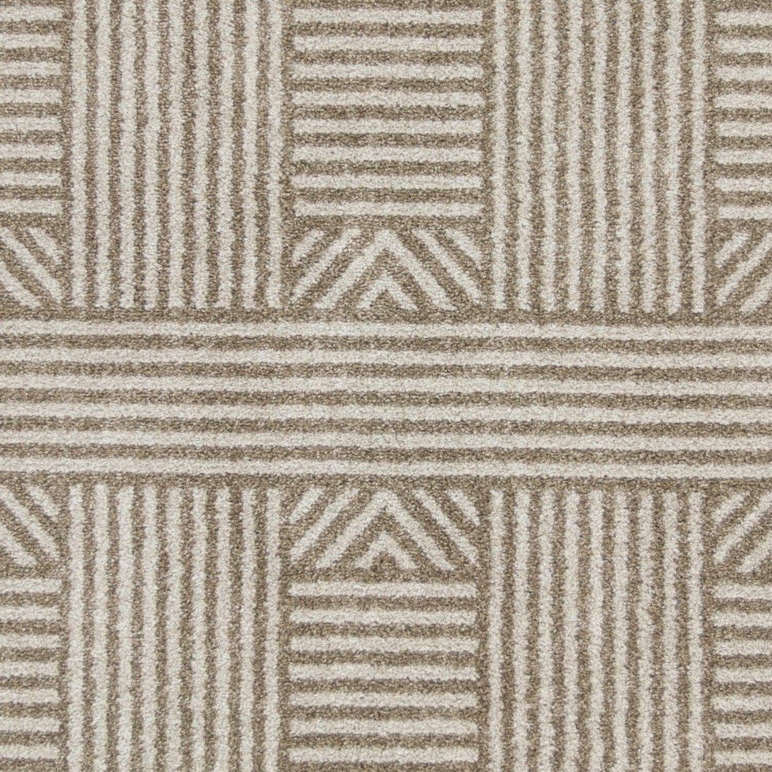 5' X 8' Beige and Ivory Geometric Indoor Outdoor Area Rug - Image 3