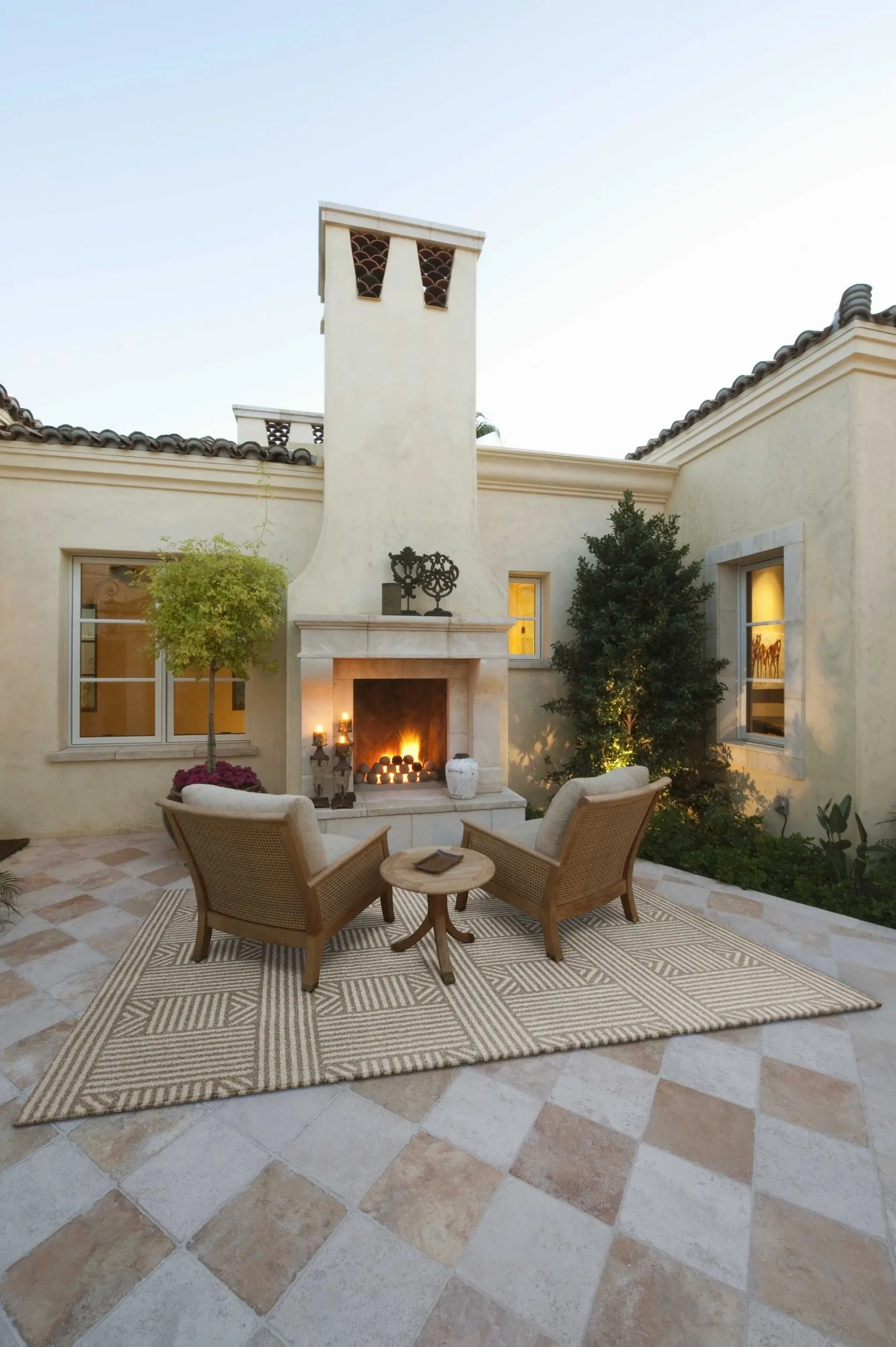 5' X 8' Beige and Ivory Geometric Indoor Outdoor Area Rug - Image 7