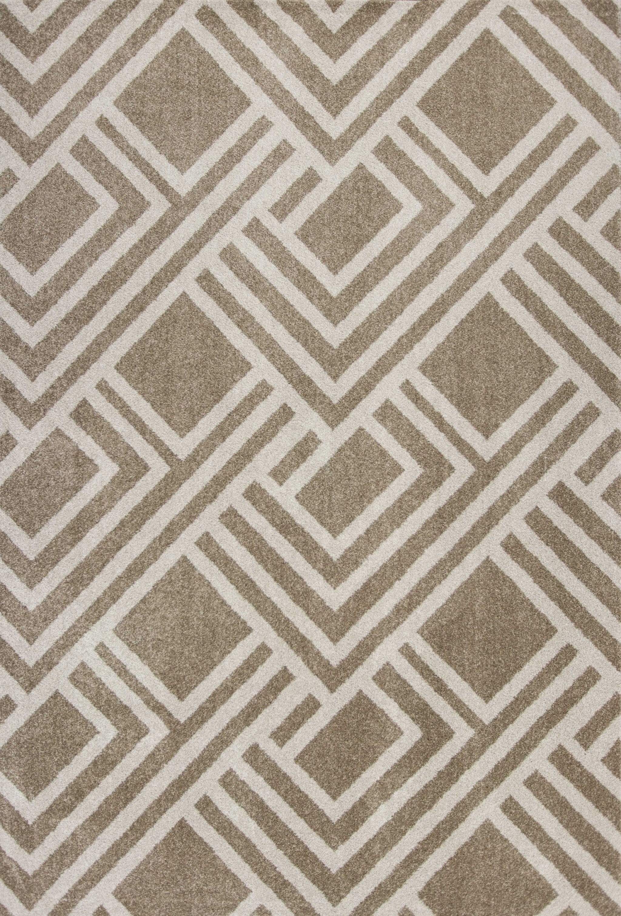 5' X 8' Beige Geometric Indoor Outdoor Area Rug - Image 6