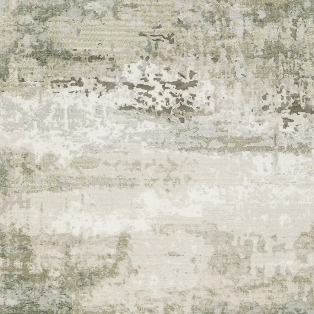 5' X 8' Beige Grey Brown And Sage Green Abstract Power Loom Stain Resistant Area Rug - Image 3