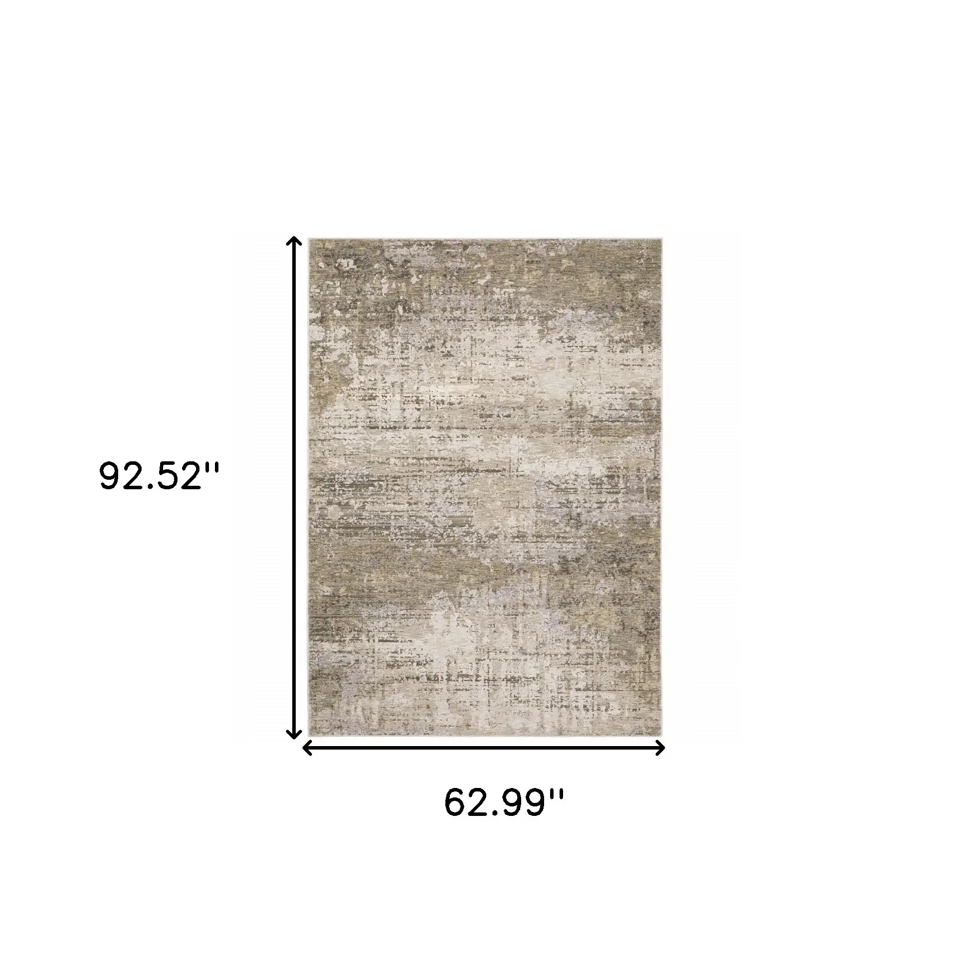 5' X 8' Beige Grey Ivory Tan And Brown Abstract Power Loom Stain Resistant Area Rug - Image 3