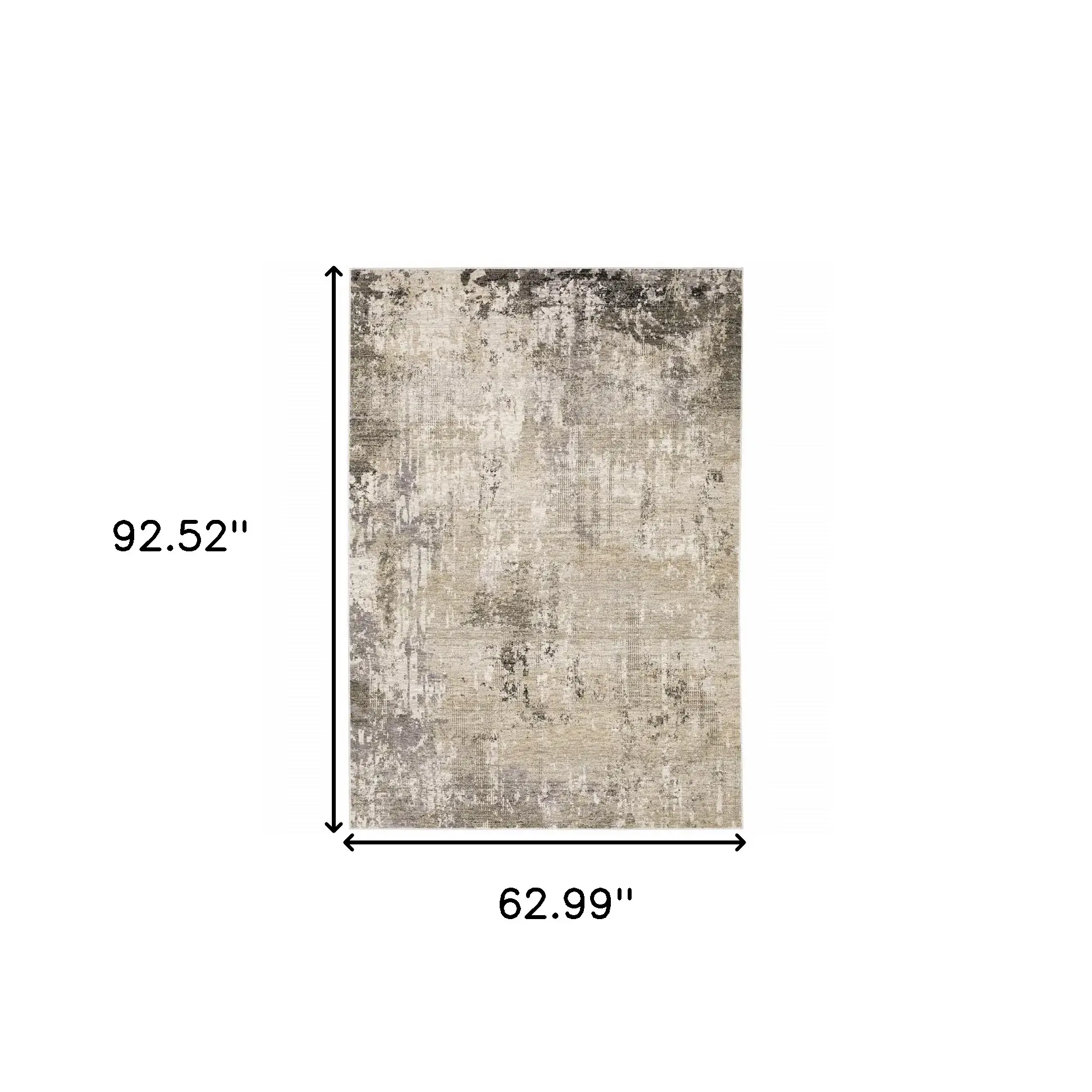 5' X 8' Beige Grey Ivory Tan And Brown Abstract Power Loom Stain Resistant Area Rug - Image 3