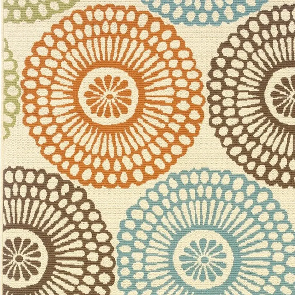 5' X 8' Beige Indoor Outdoor Area Rug - Image 2