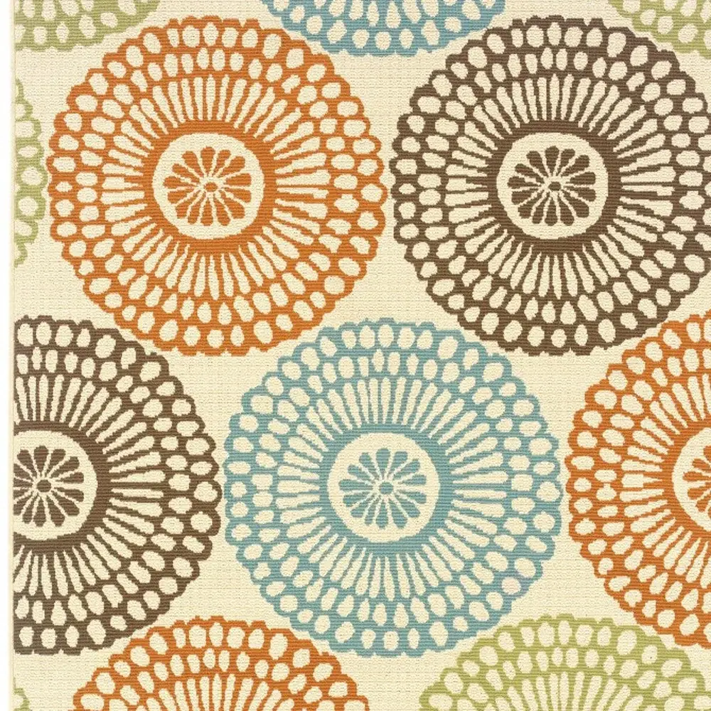 5' X 8' Beige Indoor Outdoor Area Rug - Image 3