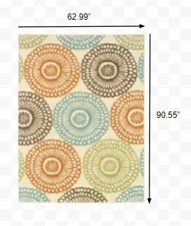 5' X 8' Beige Indoor Outdoor Area Rug - Image 4