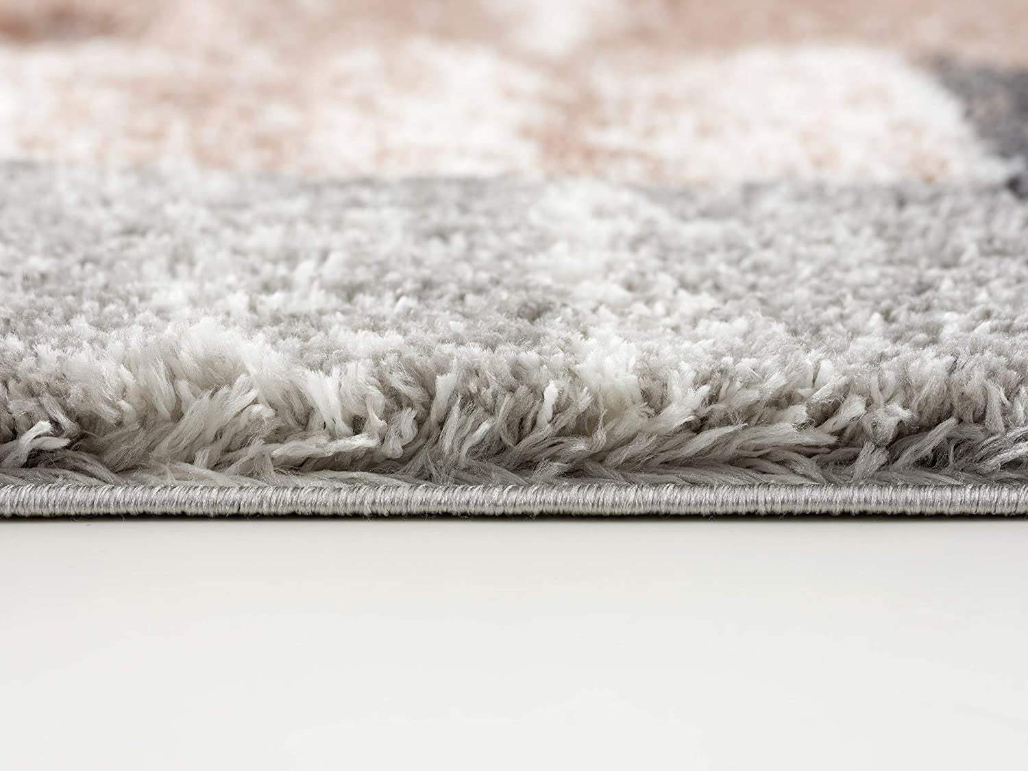 5' X 8' Beige Modern Blocks Area Rug - Image 6