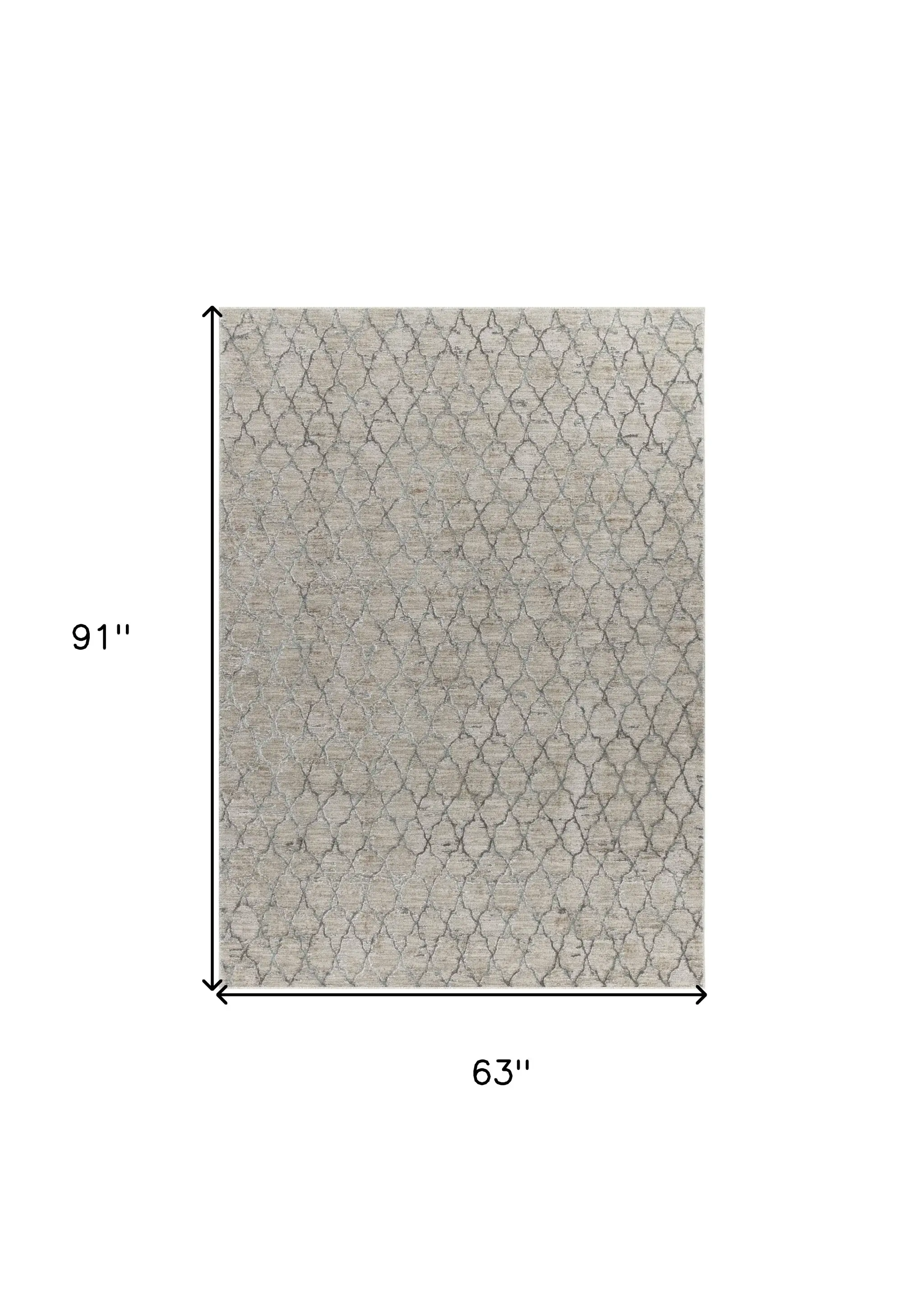 5' X 8' Beige Moroccan Stain Resistant Area Rug - Image 3