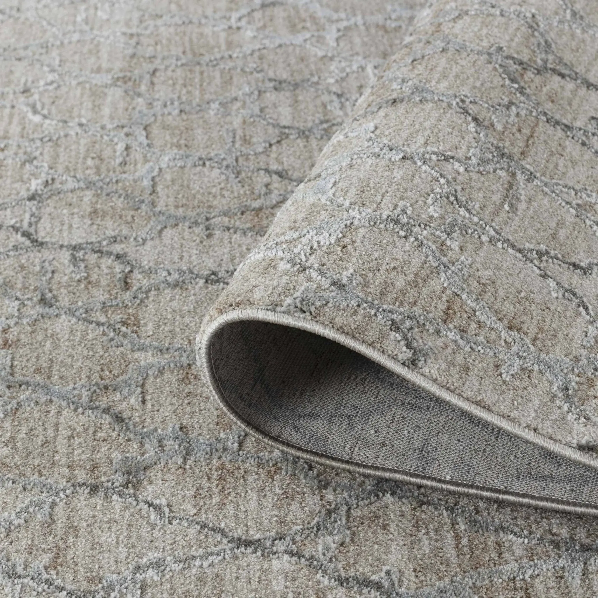 5' X 8' Beige Moroccan Stain Resistant Area Rug - Image 4