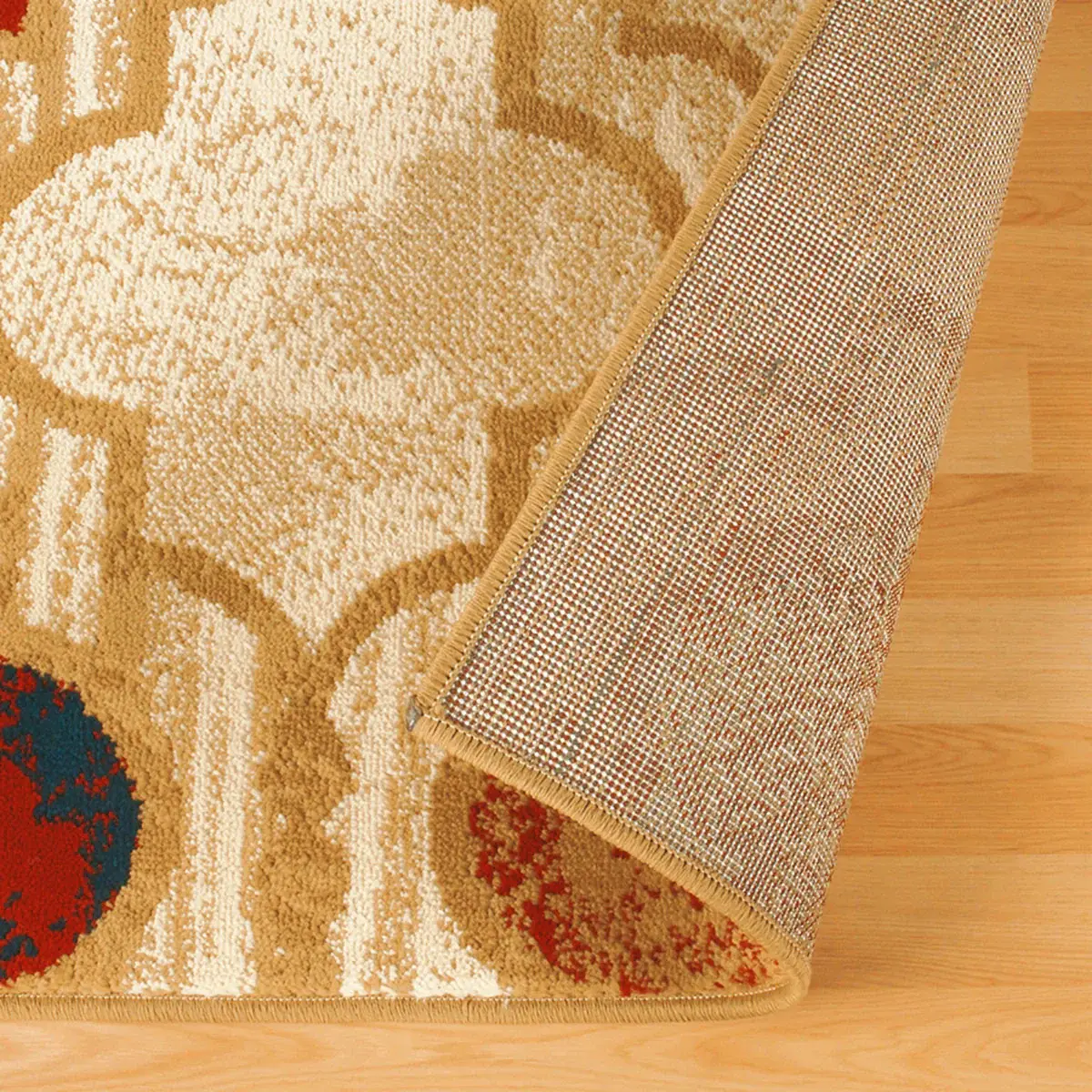 5' X 8' Beige Quatrefoil Power Loom Distressed Stain Resistant Area Rug - Image 2