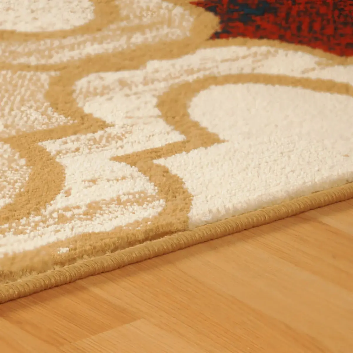5' X 8' Beige Quatrefoil Power Loom Distressed Stain Resistant Area Rug - Image 3