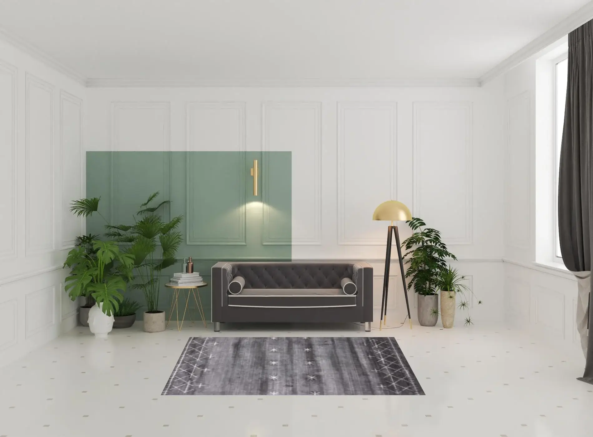 5' X 8' Black Gray and White Abstract Ombre with Stars Hand Loomed Area Rug - Image 3