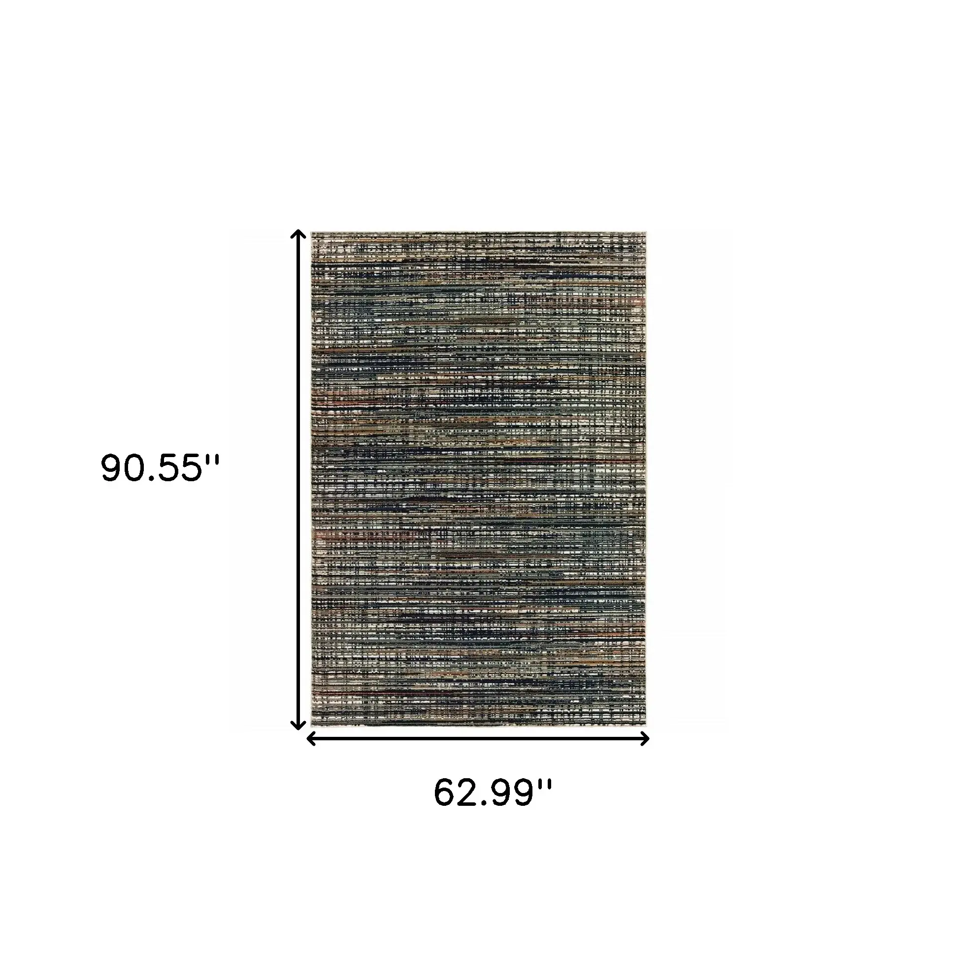 5' X 8' Black Navy Gold Ivory And Blush Abstract Power Loom Stain Resistant Area Rug - Image 3