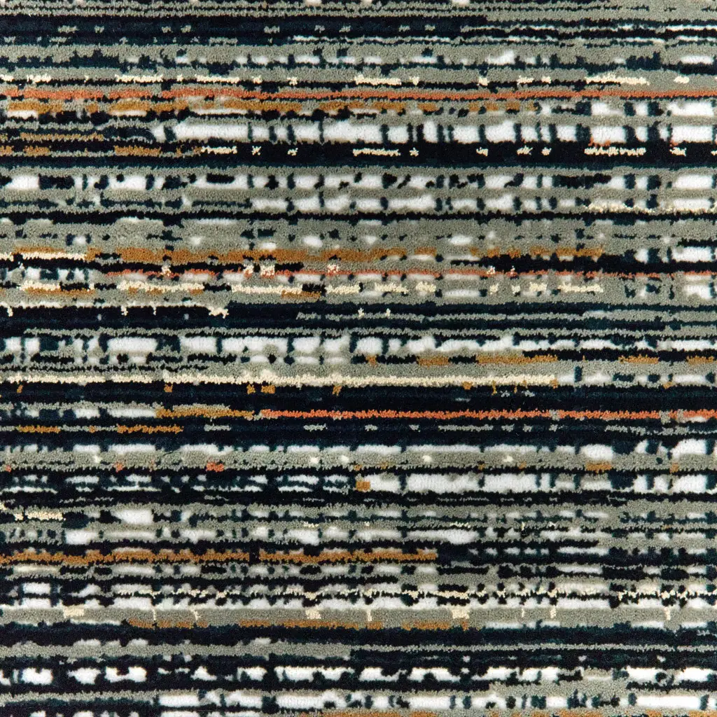 5' X 8' Black Navy Gold Ivory And Blush Abstract Power Loom Stain Resistant Area Rug - Image 4