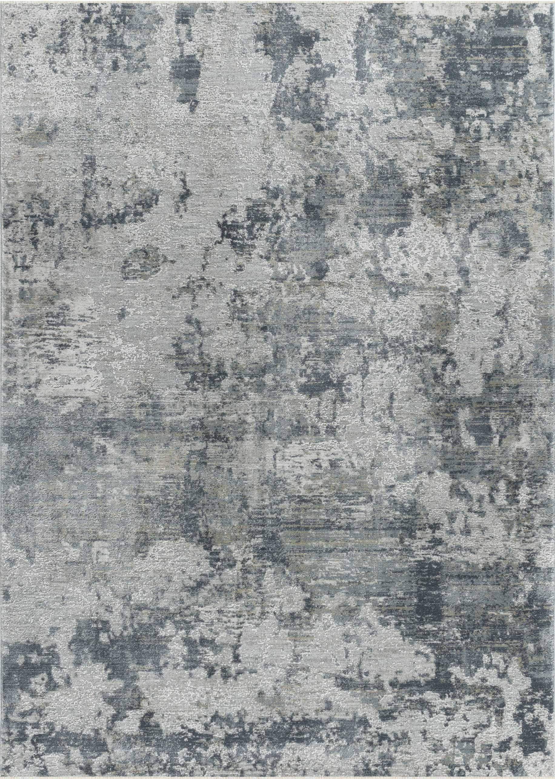 5' X 8' Blue Abstract Power Loom Area Rug - Image 2
