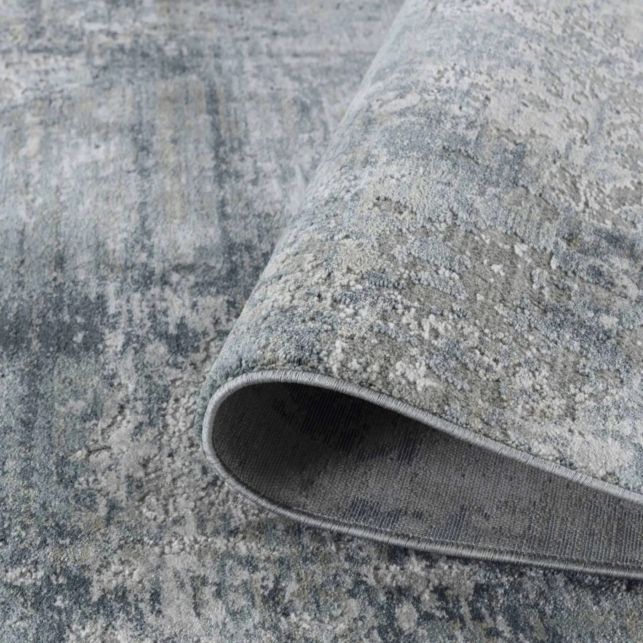 5' X 8' Blue Abstract Power Loom Area Rug - Image 4