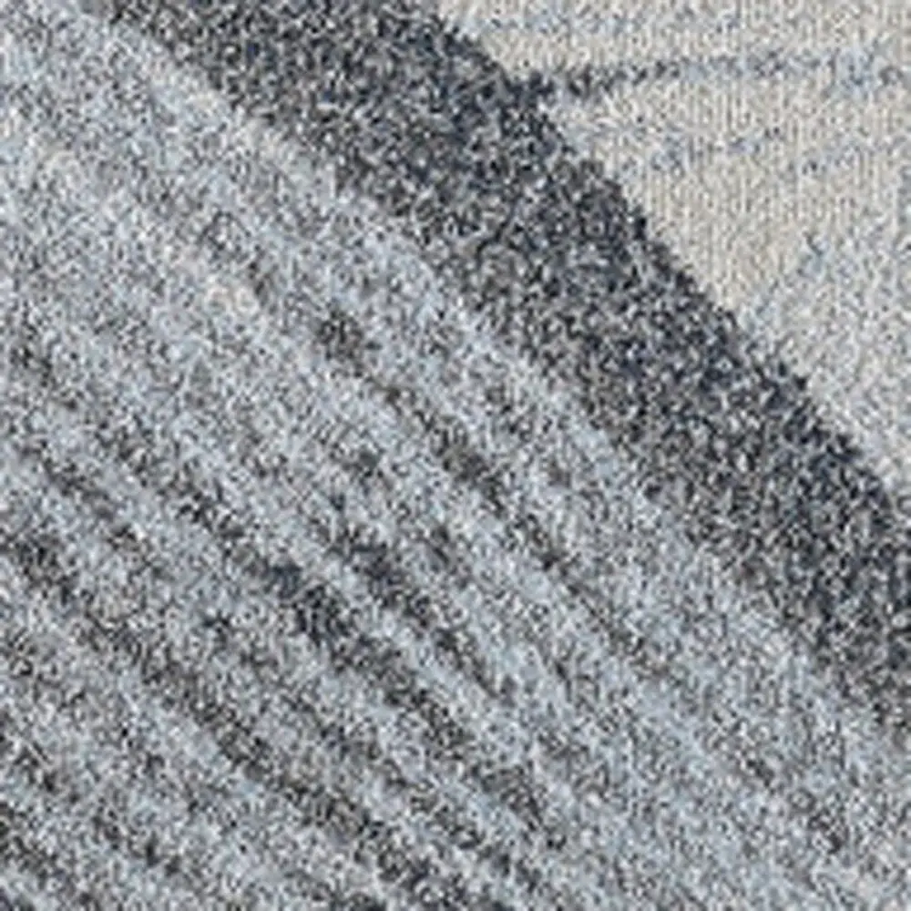 5' X 8' Blue and Gray Abstract Area Rug - Image 4