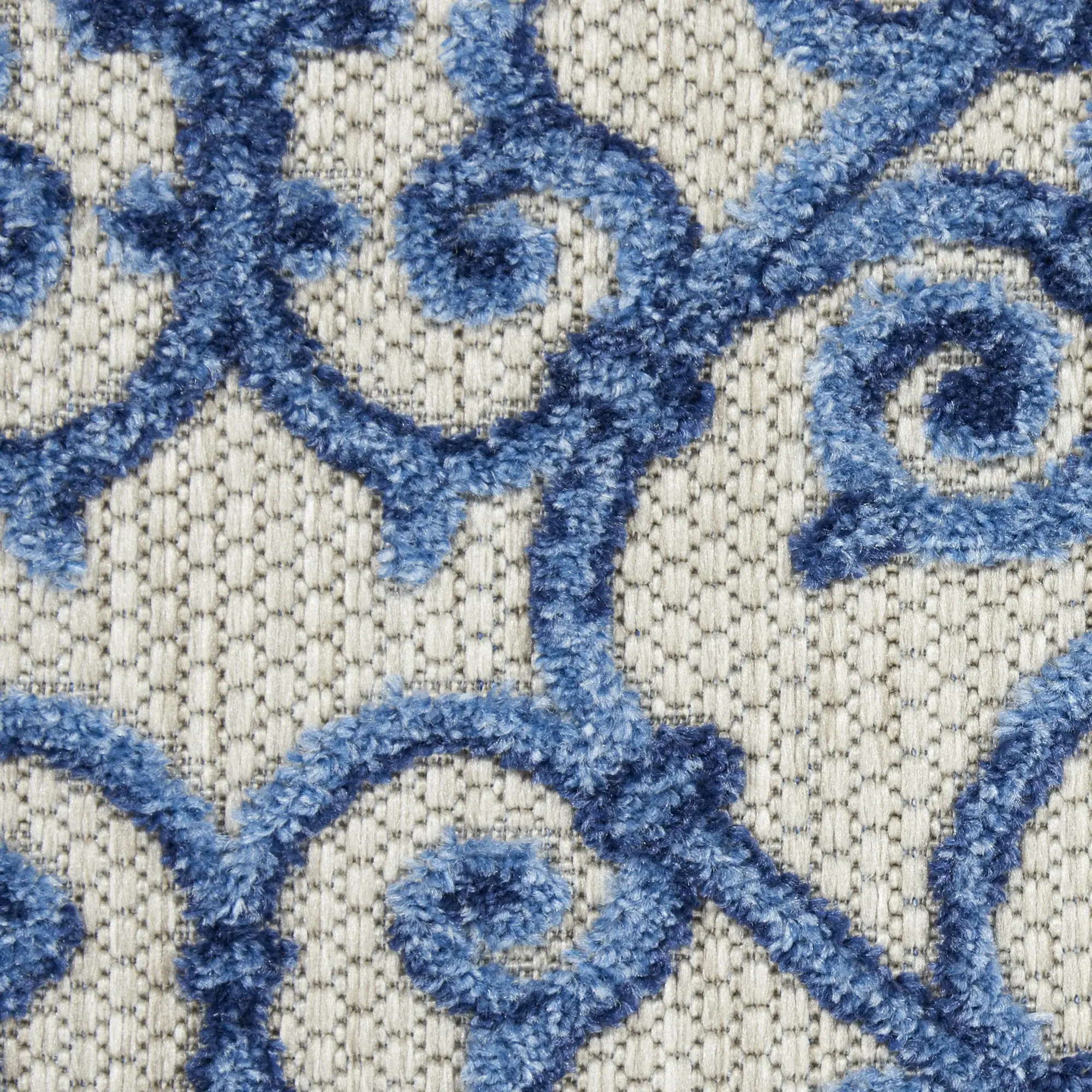 5' X 8' Blue And Gray Floral Indoor Outdoor Area Rug - Image 6