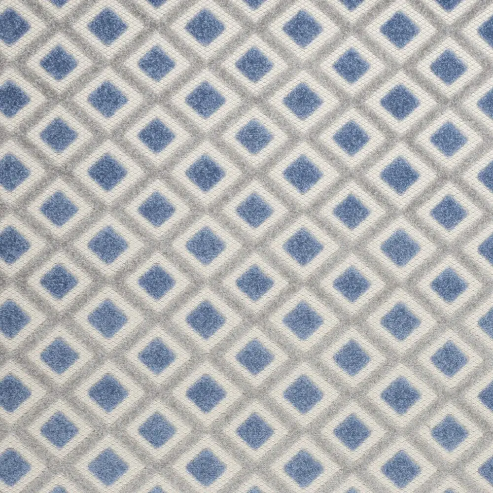 5' X 8' Blue And Gray Geometric Indoor Outdoor Area Rug