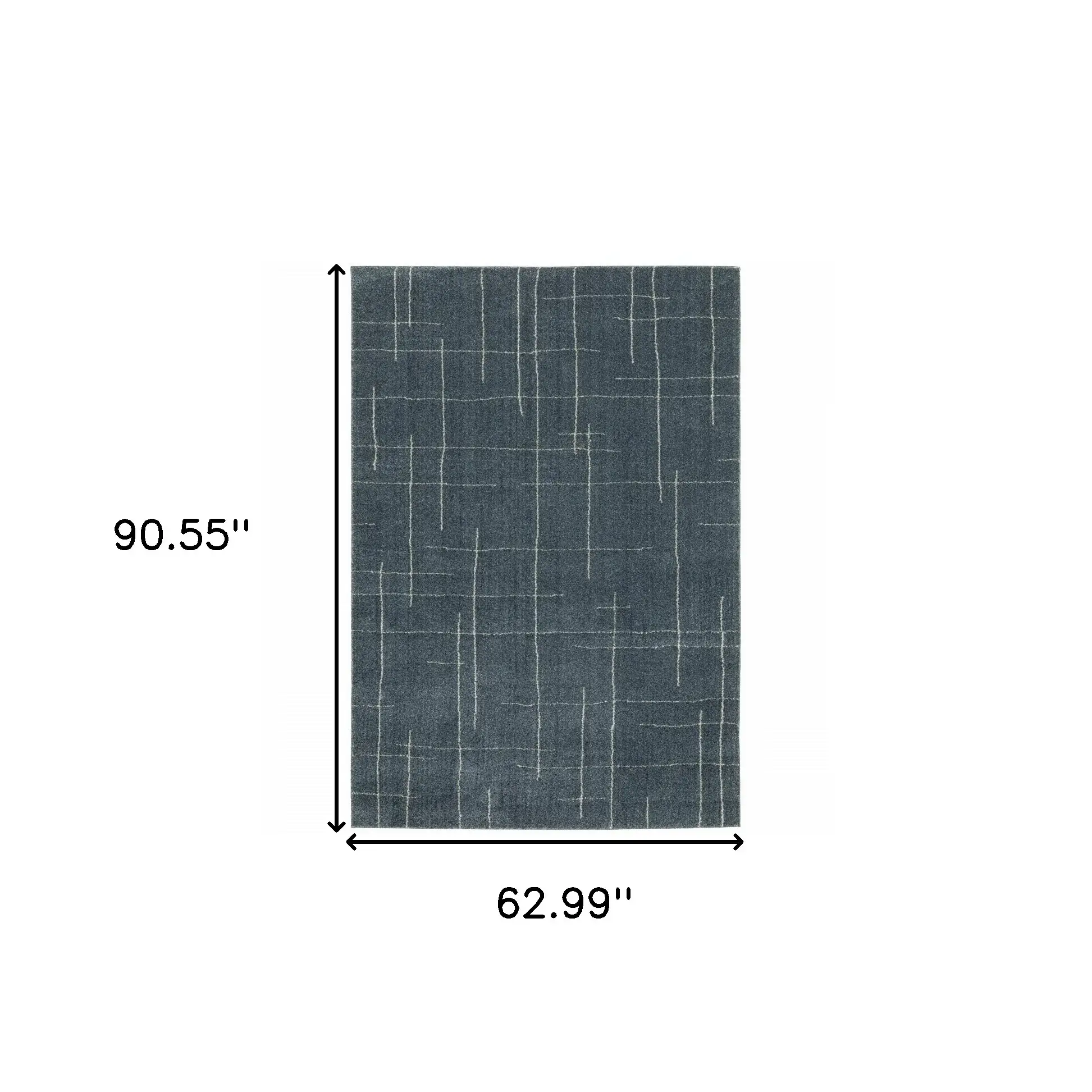 5' X 8' Blue and Gray Geometric Power Loom Area Rug - Image 3