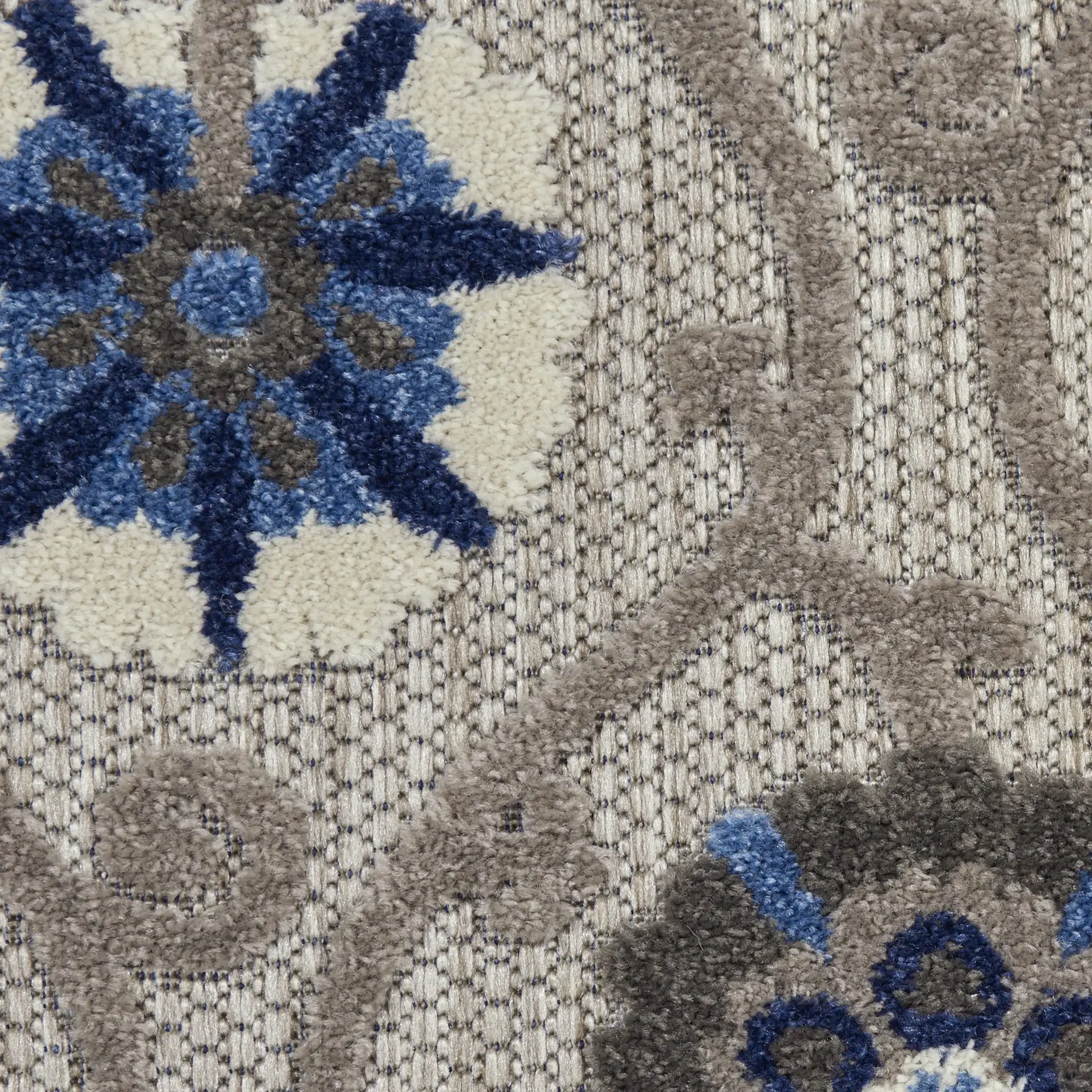 5' X 8' Blue And Gray Indoor Outdoor Area Rug - Image 7