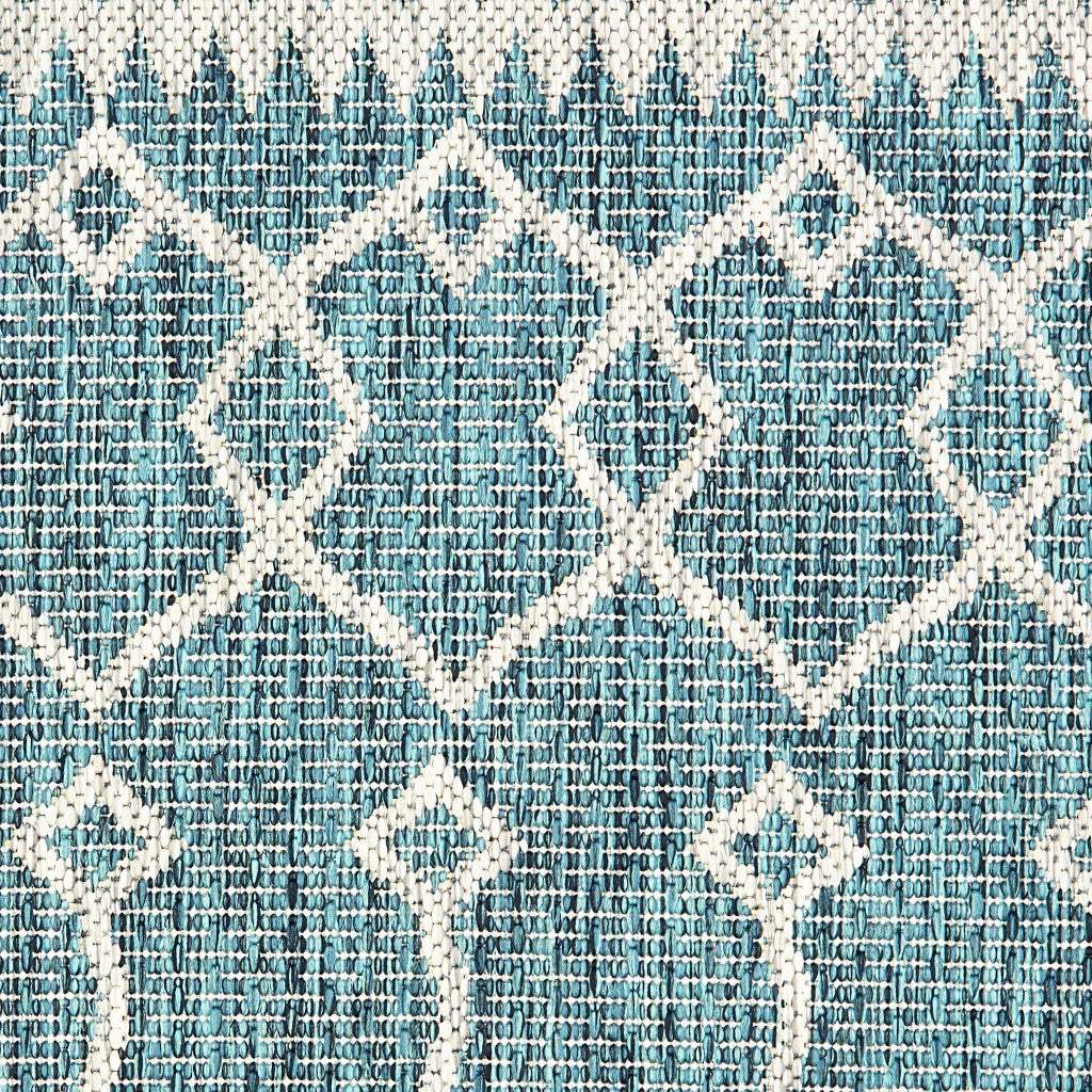 5' X 8' Blue And Gray Indoor Outdoor Area Rug - Image 2