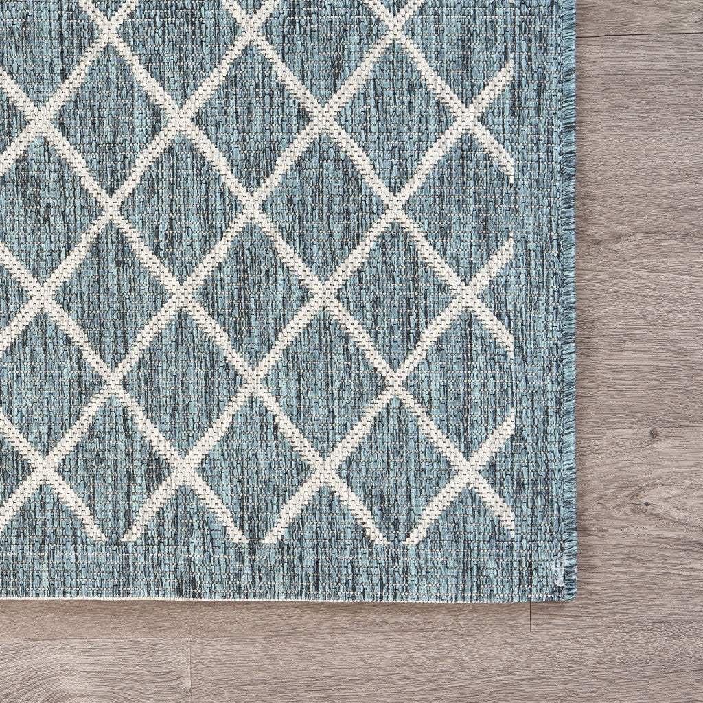 5' X 8' Blue And Gray Indoor Outdoor Area Rug - Image 6