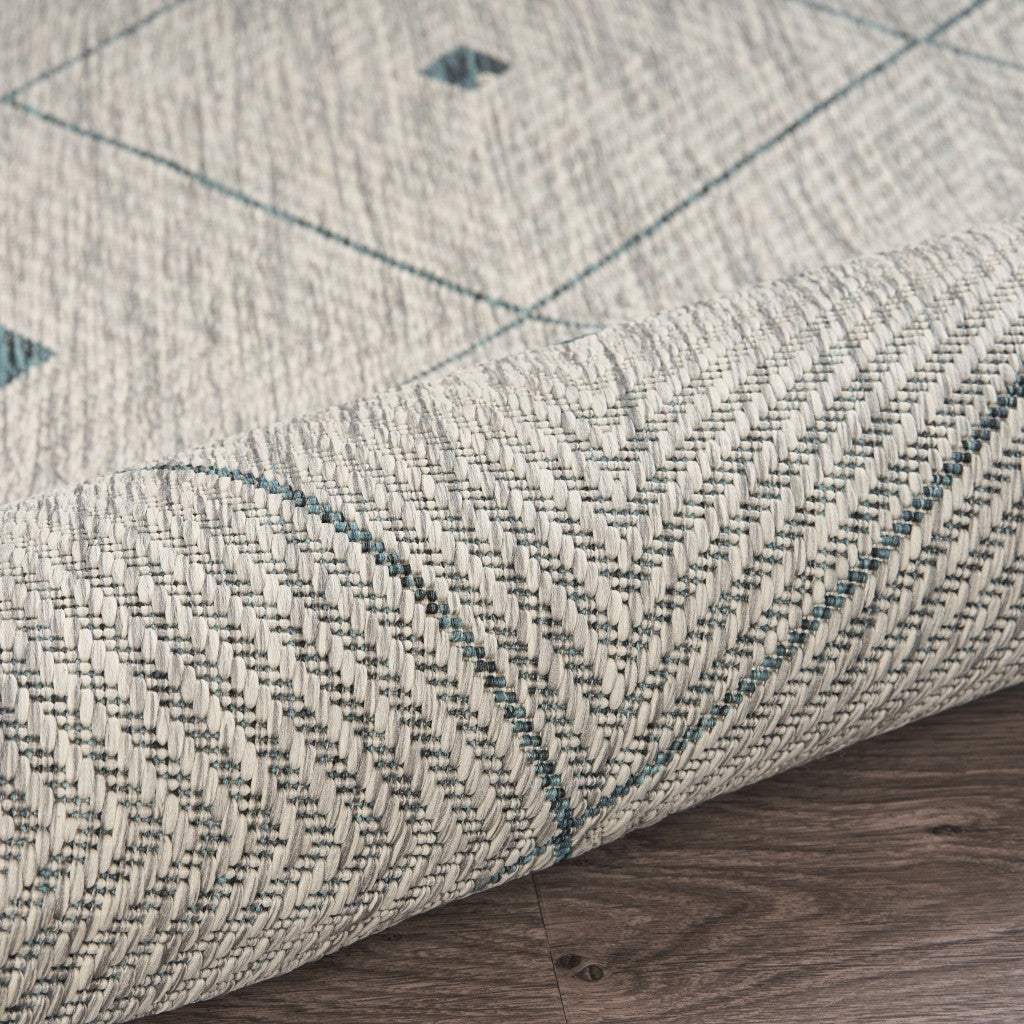 5' X 8' Blue And Gray Indoor Outdoor Area Rug - Image 5
