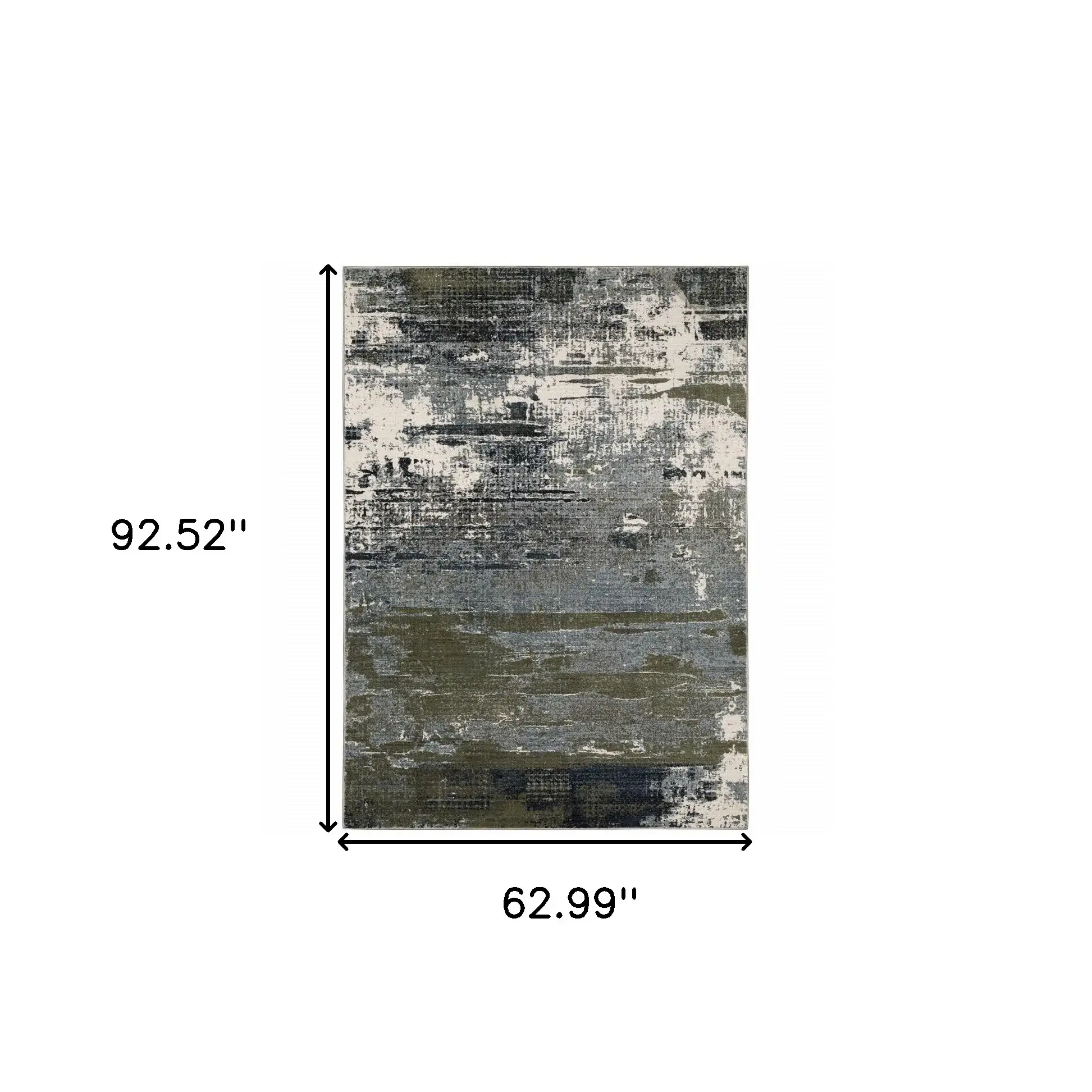 5' X 8' Blue And Green Abstract Power Loom Area Rug - Image 3