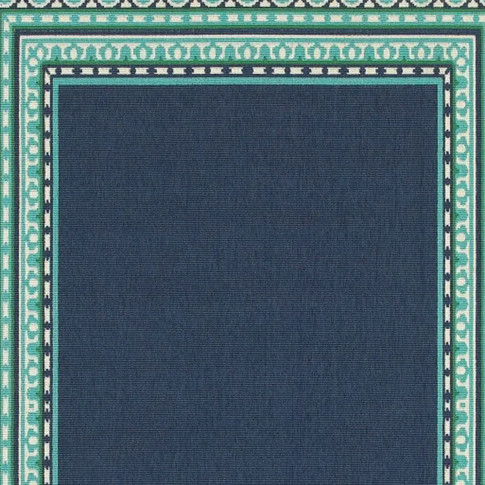 5' X 8' Blue and Green Indoor Outdoor Area Rug - Image 4