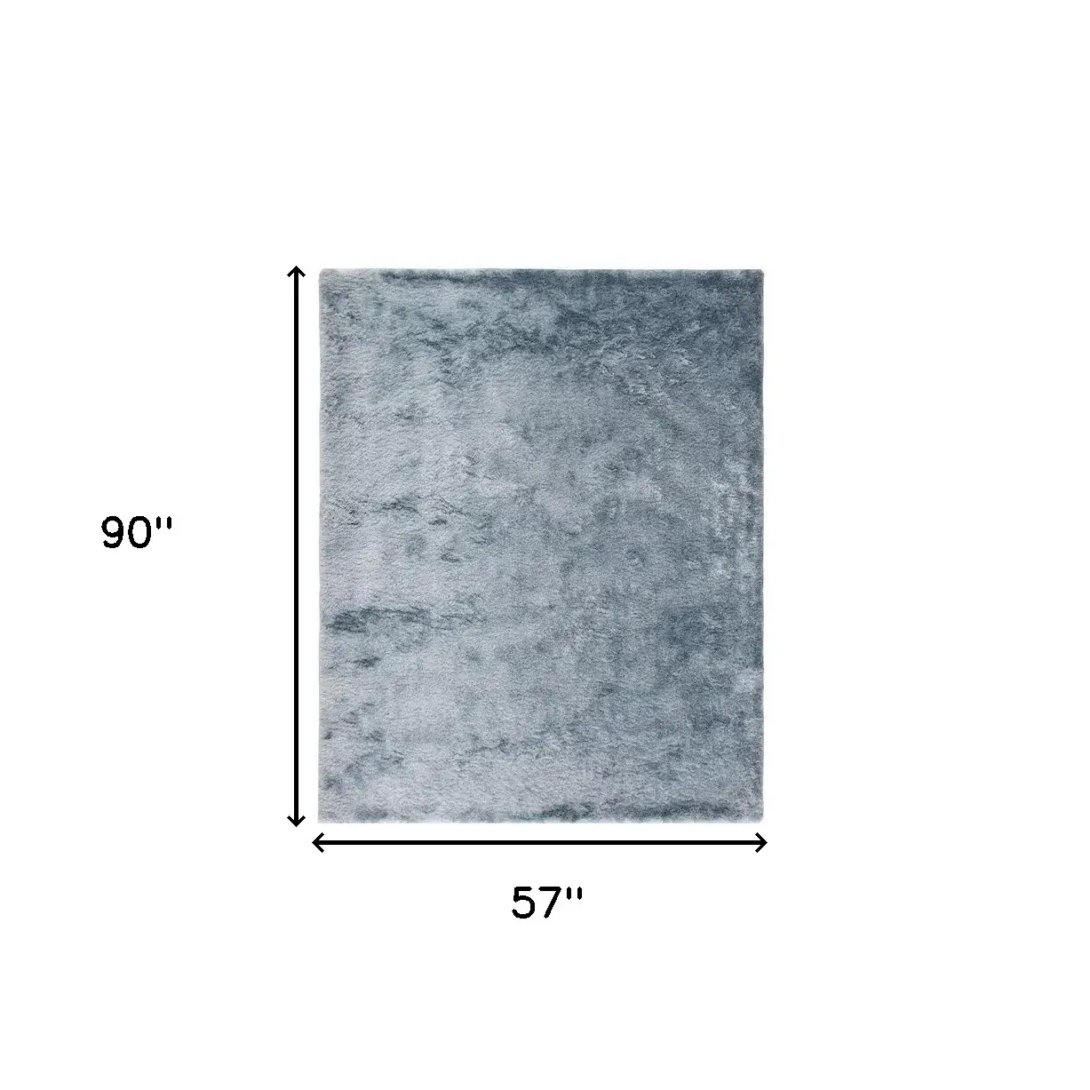 5' X 8' Blue And Silver Shag Tufted Handmade Area Rug - Image 3
