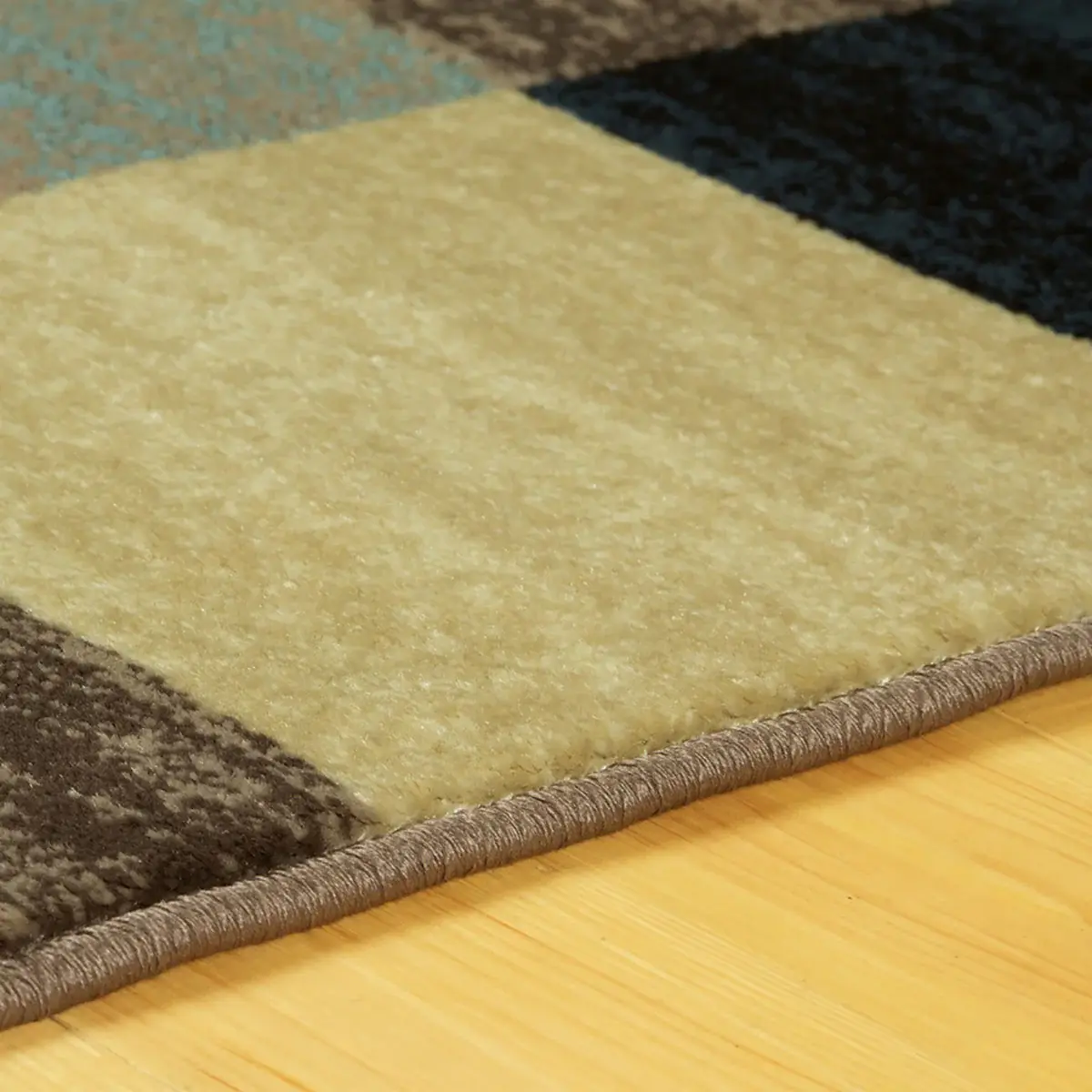 5' X 8' Blue And Teal Geometric Power Loom Stain Resistant Area Rug - Image 2