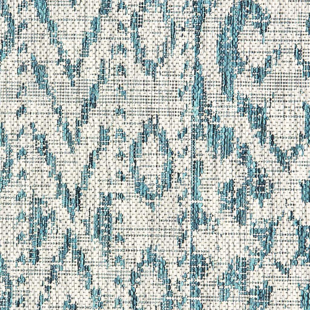 5' X 8' Blue And White Indoor Outdoor Area Rug - Image 2