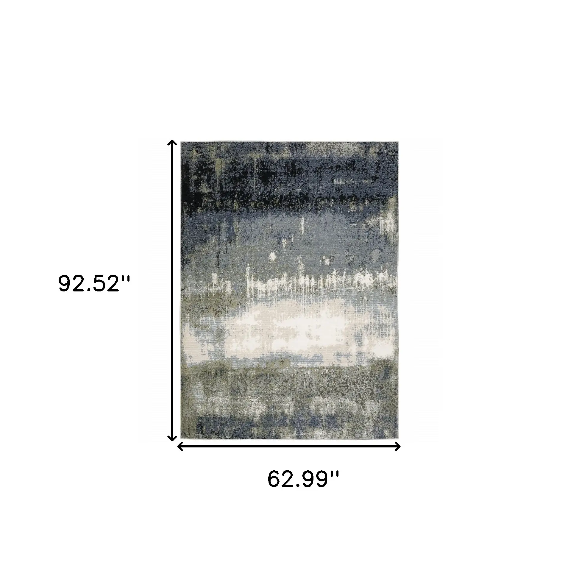 5' X 8' Blue Green Grey And Beige Abstract Power Loom Stain Resistant Area Rug - Image 3