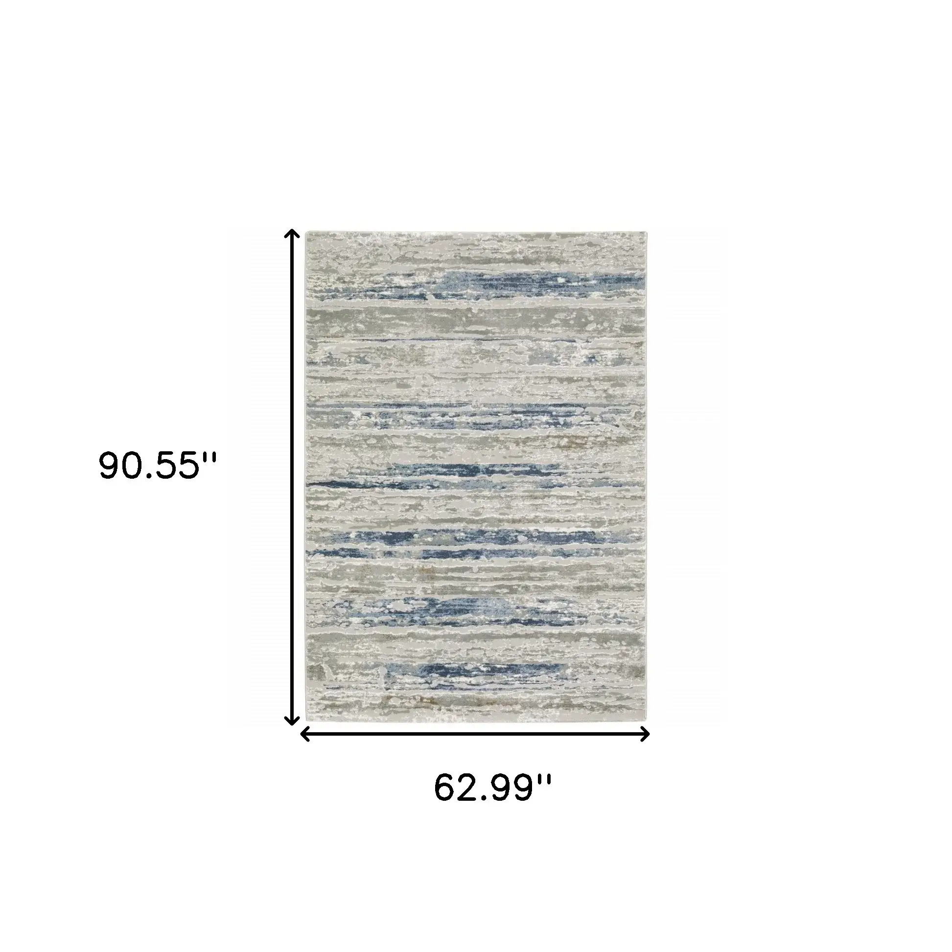 5' X 8' Blue Ivory Grey Light Blue And Brown Abstract Power Loom Stain Resistant Area Rug - Image 3