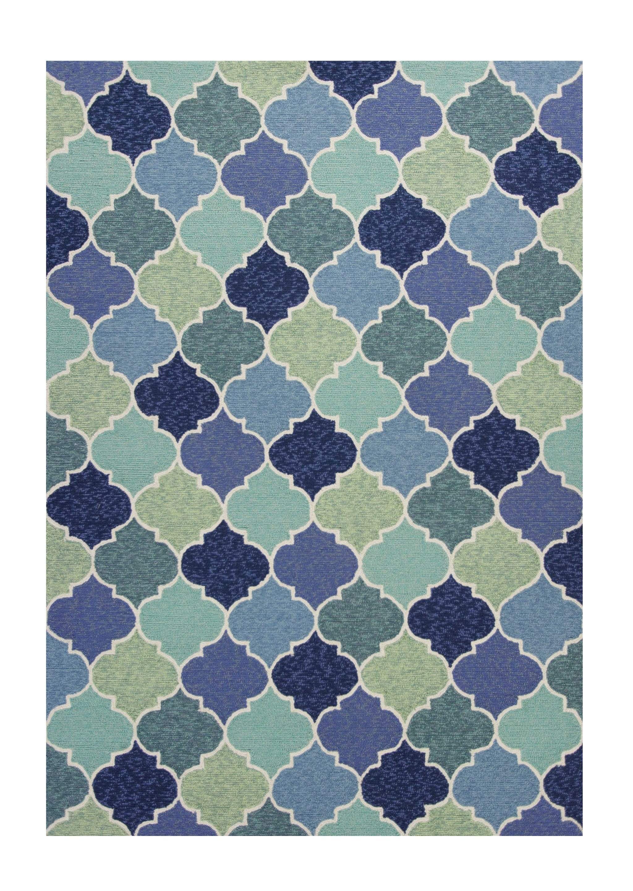 5' X 8' Blue Moroccan Handmade Indoor Outdoor Area Rug - Image 2