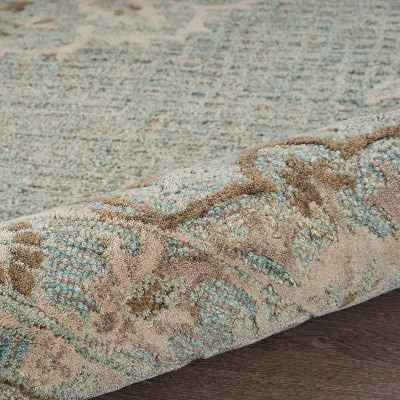 5' X 8' Blue Wool Hand Tufted Area Rug - Image 5