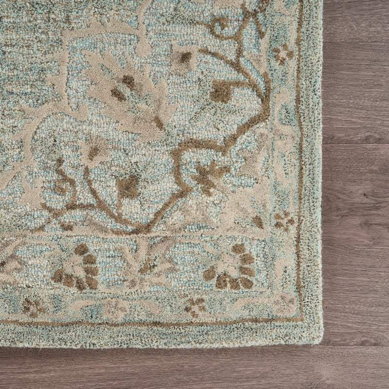 5' X 8' Blue Wool Hand Tufted Area Rug - Image 6