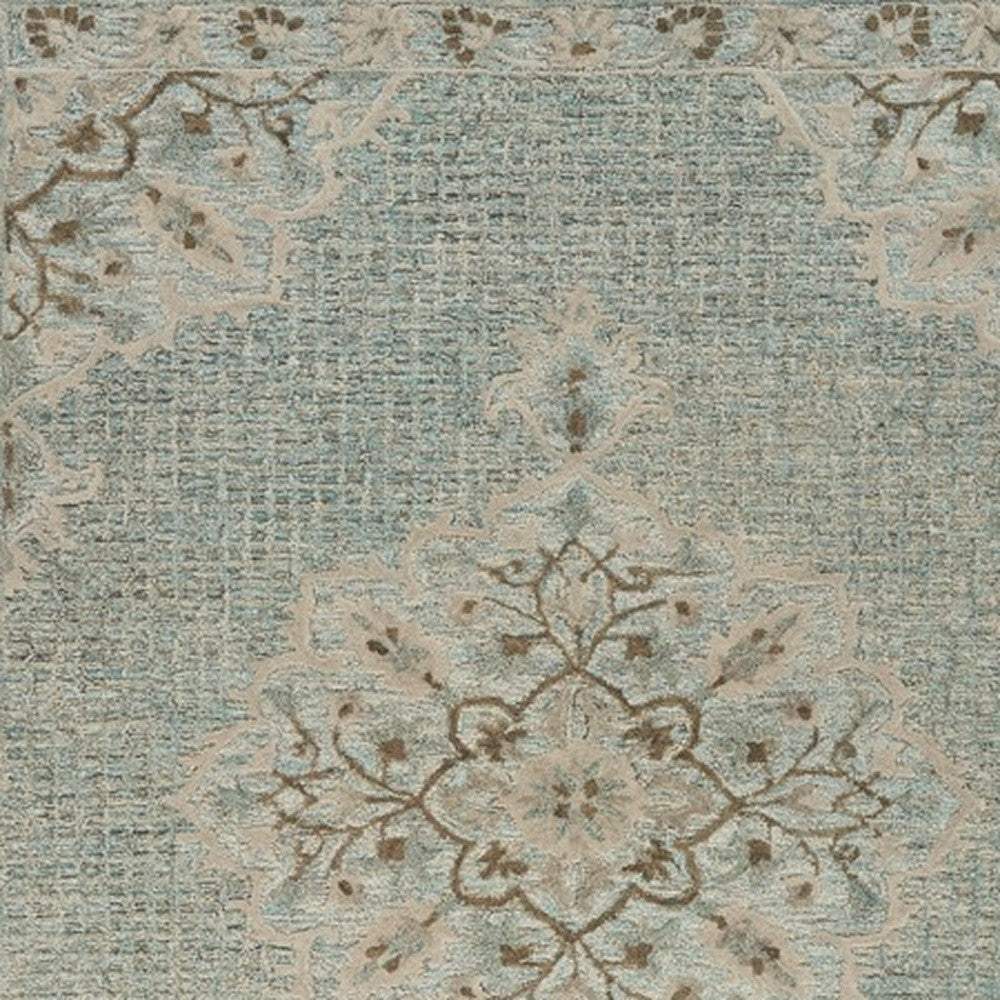 5' X 8' Blue Wool Hand Tufted Area Rug - Image 7