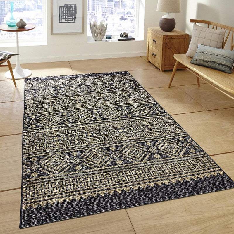 5' X 8' Brown And Black Indoor Outdoor Area Rug - Image 5