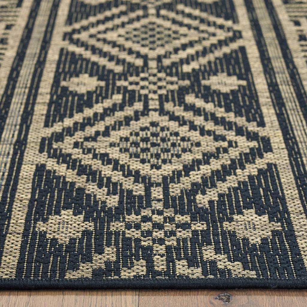 5' X 8' Brown And Black Indoor Outdoor Area Rug - Image 8