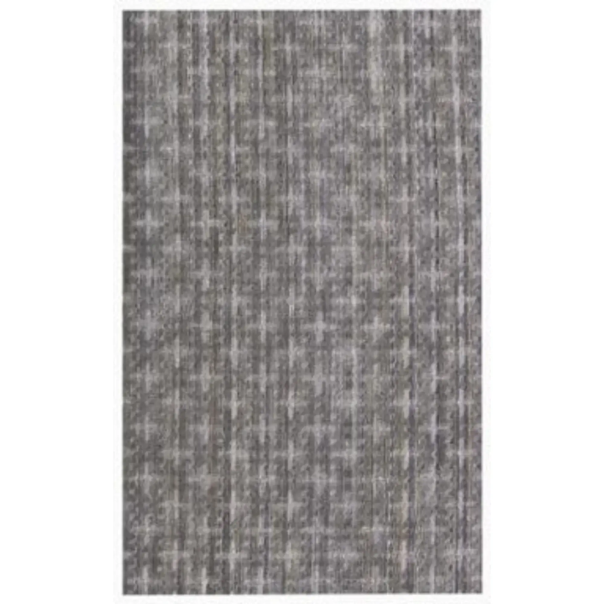 5' X 8' Brown And Dark Grey Plaid Cross Hand Loomed Area Rug - Image 2
