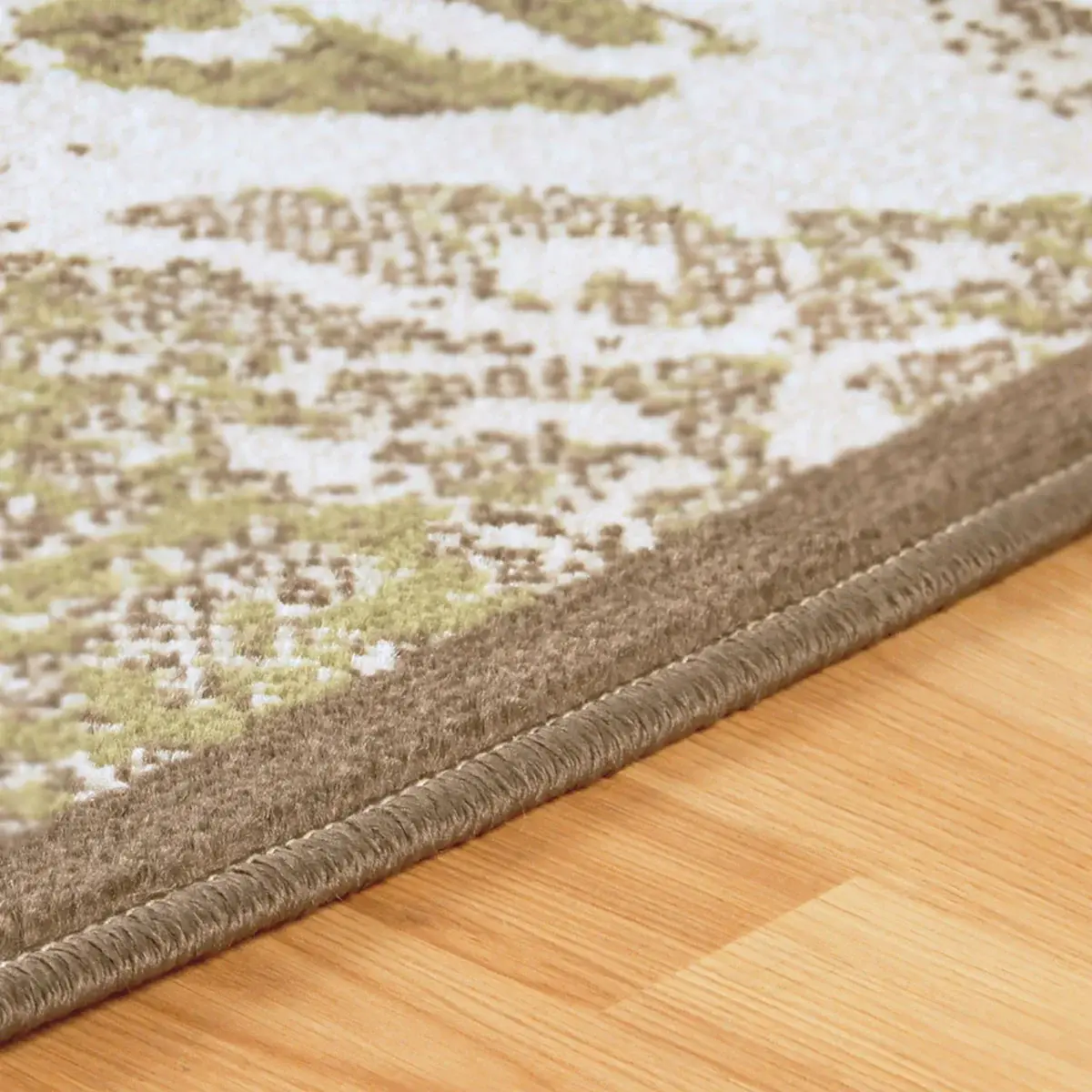 5' X 8' Brown Damask Power Loom Distressed Stain Resistant Area Rug - Image 3