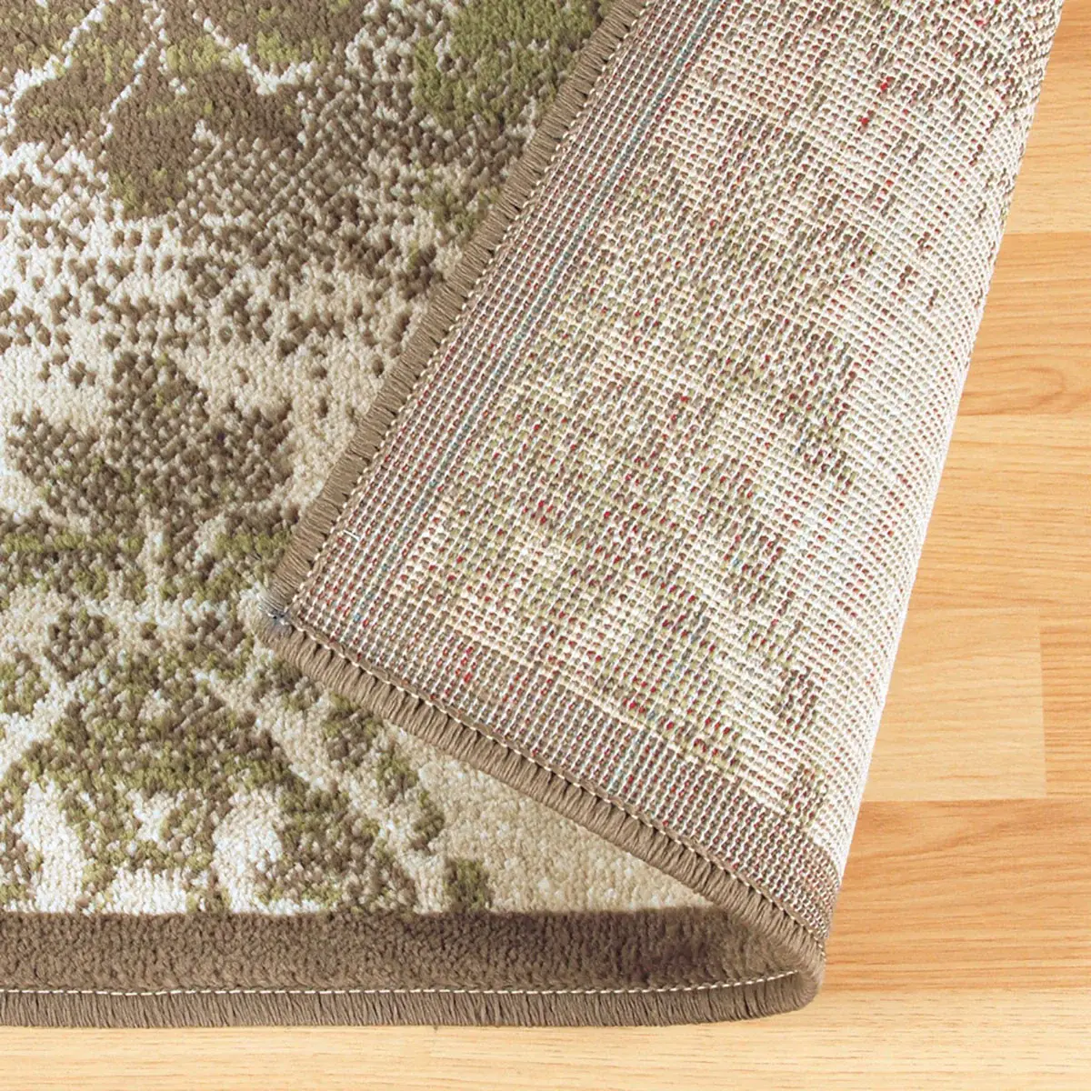 5' X 8' Brown Damask Power Loom Distressed Stain Resistant Area Rug - Image 4