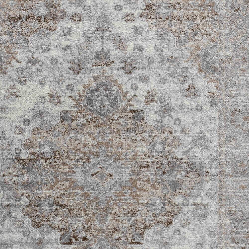 5' X 8' Brown Oriental Area Rug - Image 8