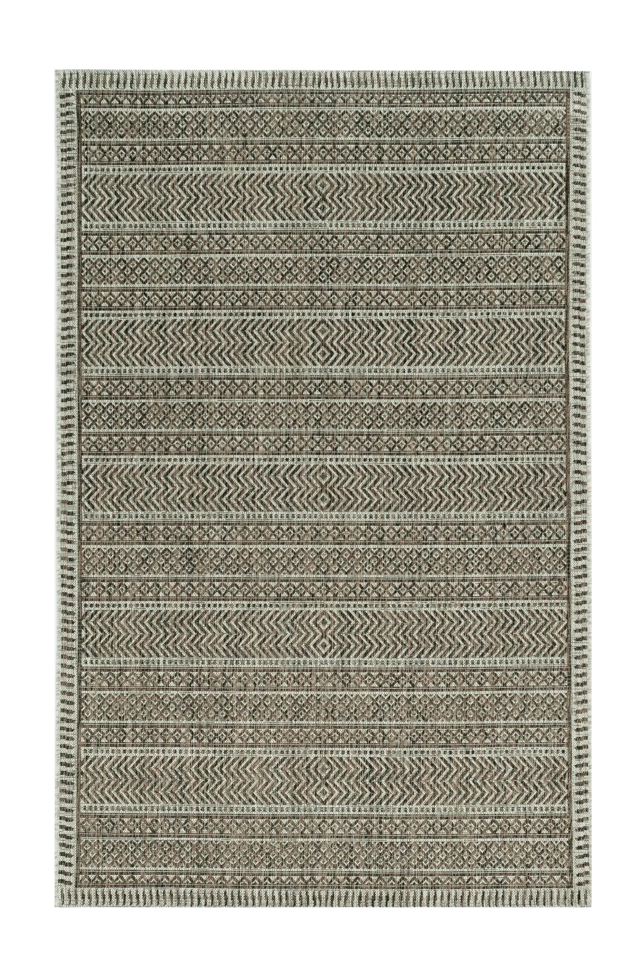 5' X 8' Brown Southwestern Indoor Outdoor Area Rug - Image 2