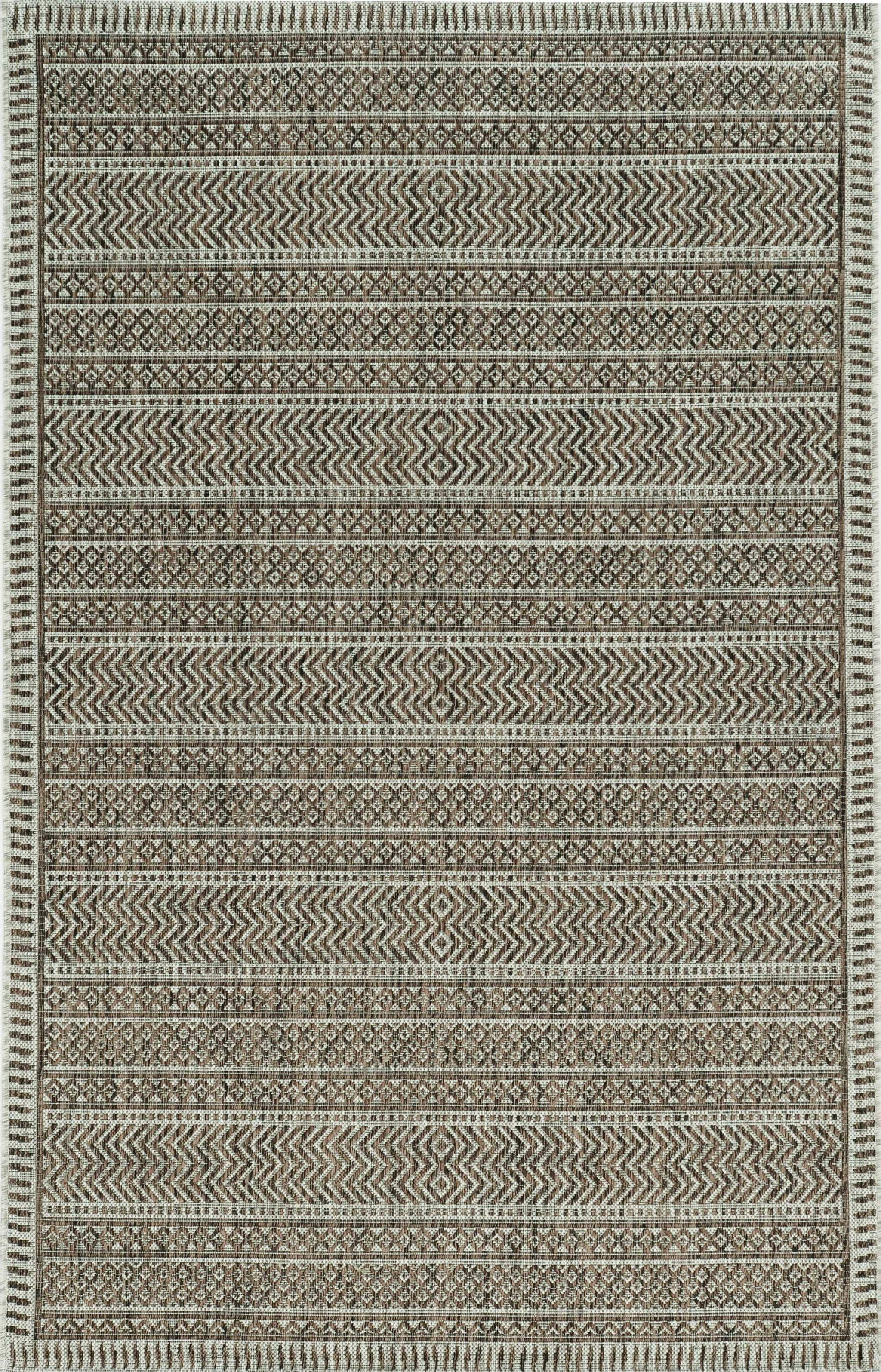 5' X 8' Brown Southwestern Indoor Outdoor Area Rug - Image 5