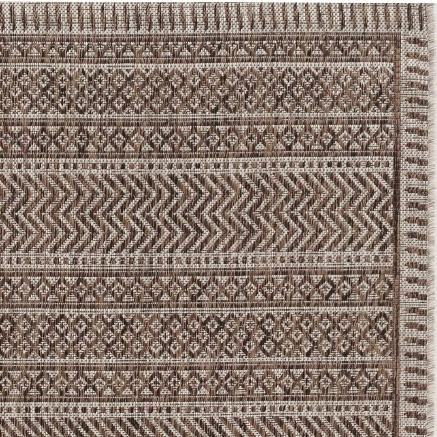 5' X 8' Brown Southwestern Indoor Outdoor Area Rug - Image 6