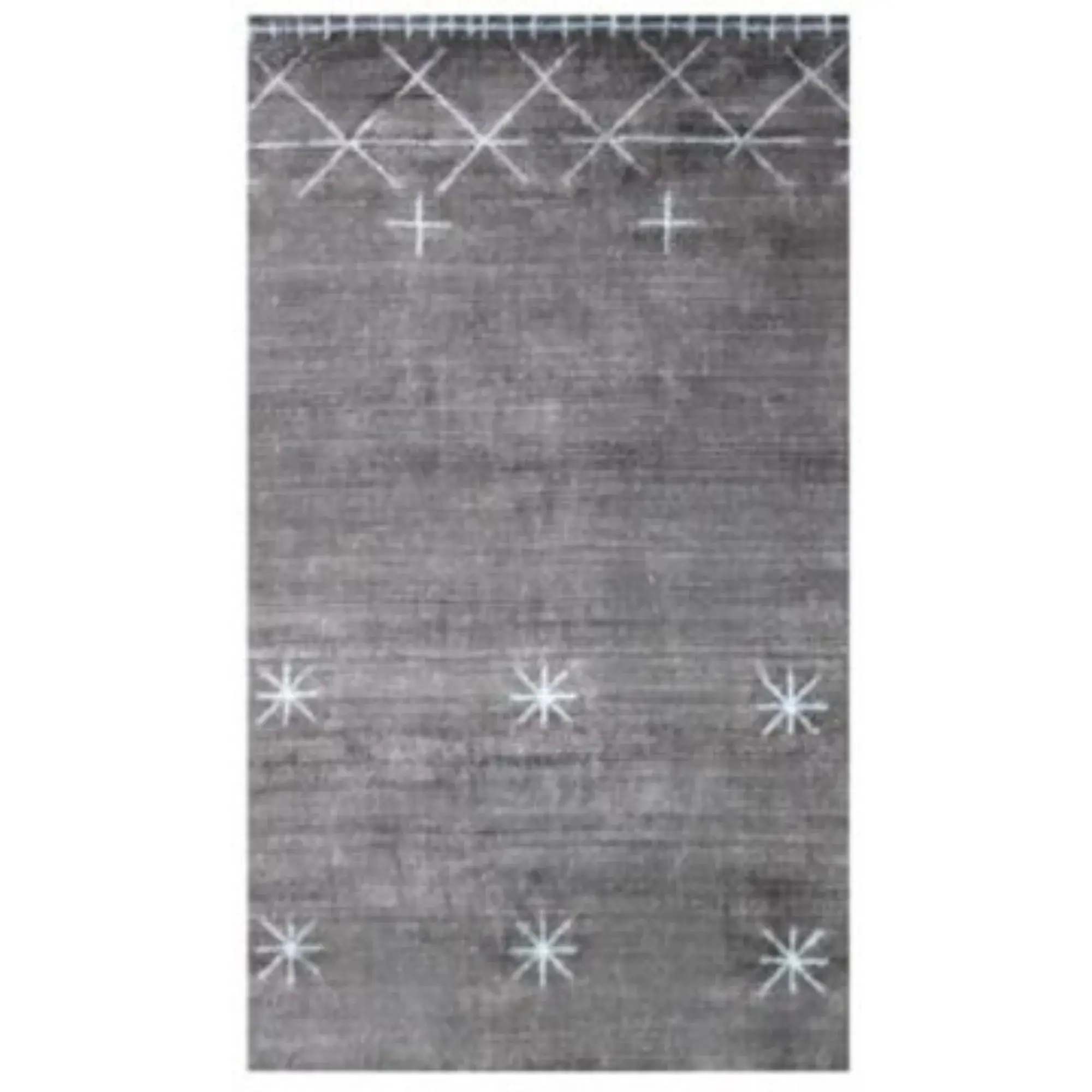 5' X 8' Charcoal And Silver Abstract Ombre with Stars Hand Loomed Area Rug - Image 4